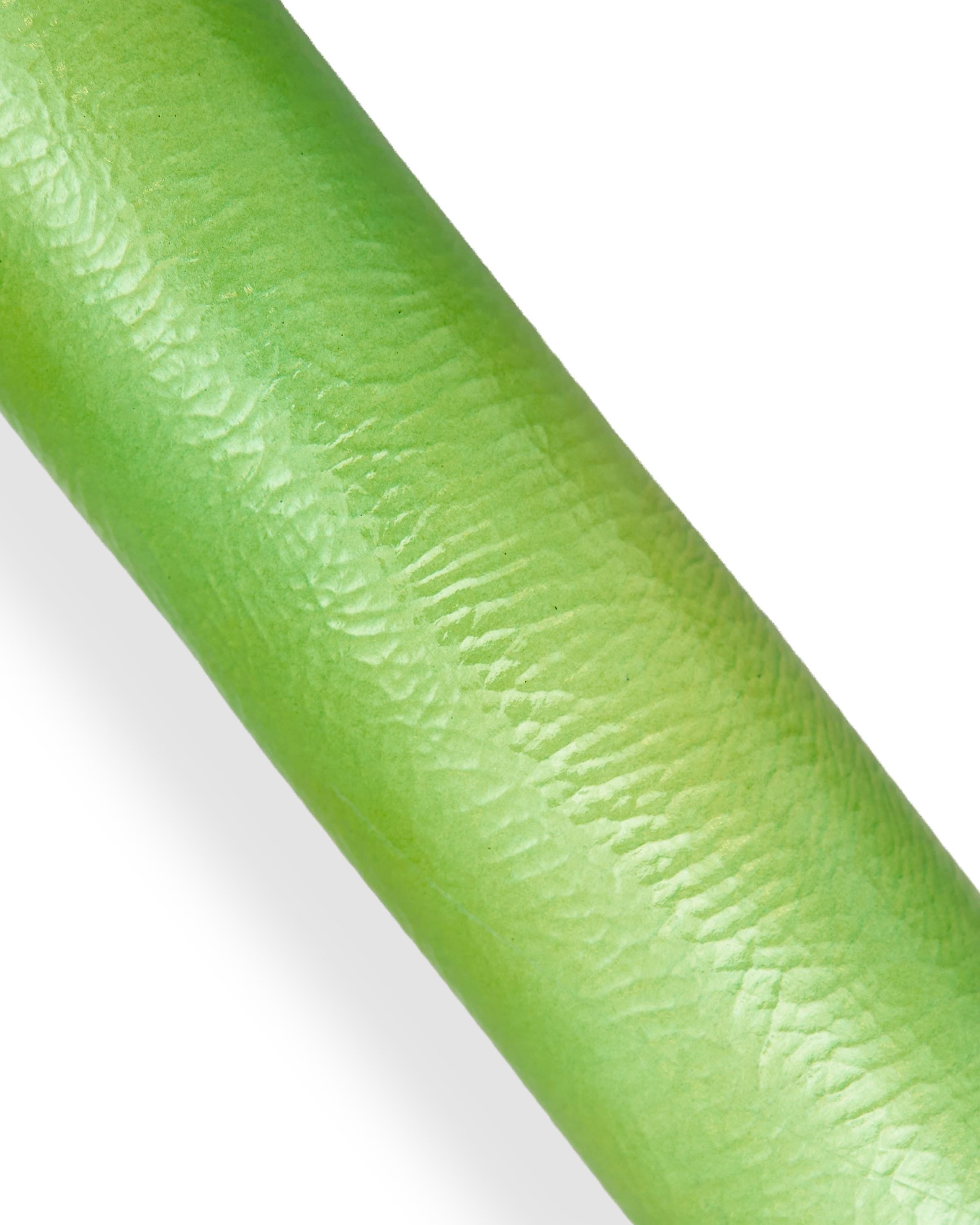 Glossy Lime leather skin, WRINKLED yellow green soft patent goatskin, supple hide for diy projects B18173-VT La Garzarara