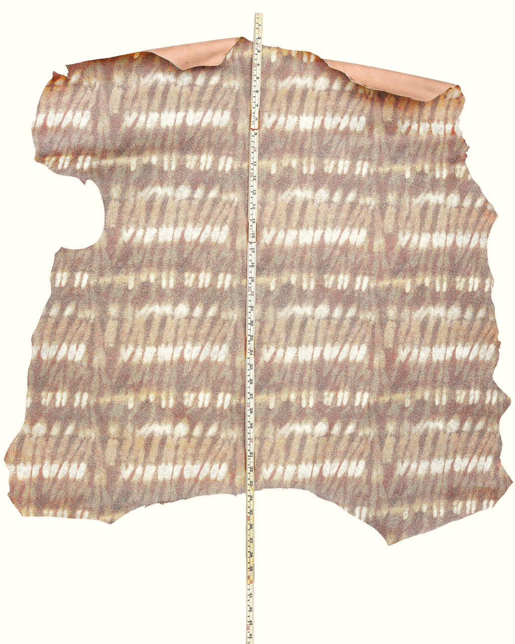 Ethnic Woven Effect Printed Genuine Leather, Tribal Fashion Leather for Bags,Ikat Pattern Leather Hide B18169-MT La Garzarara