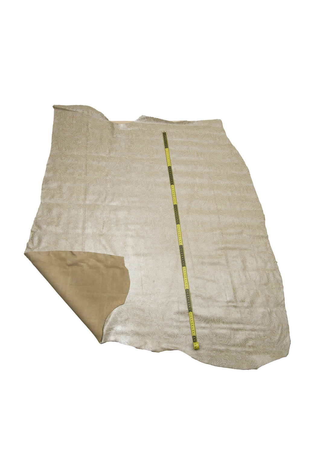 Print metallic suede leather hide, ZEBRA textured cowhide, abstract line patterned skin B18081-MT(st) La Garzarara