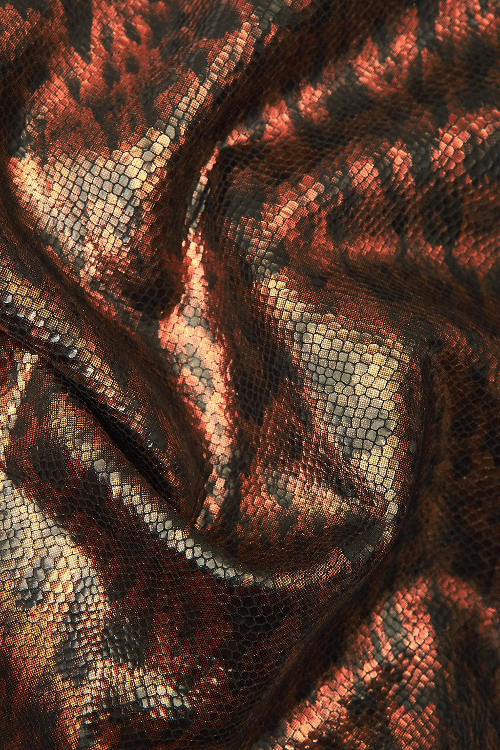 Python printed leather hide multicolor orange green burgundy brown blue, reptile textured goat skin B16561-MT(st) La Garzarara
