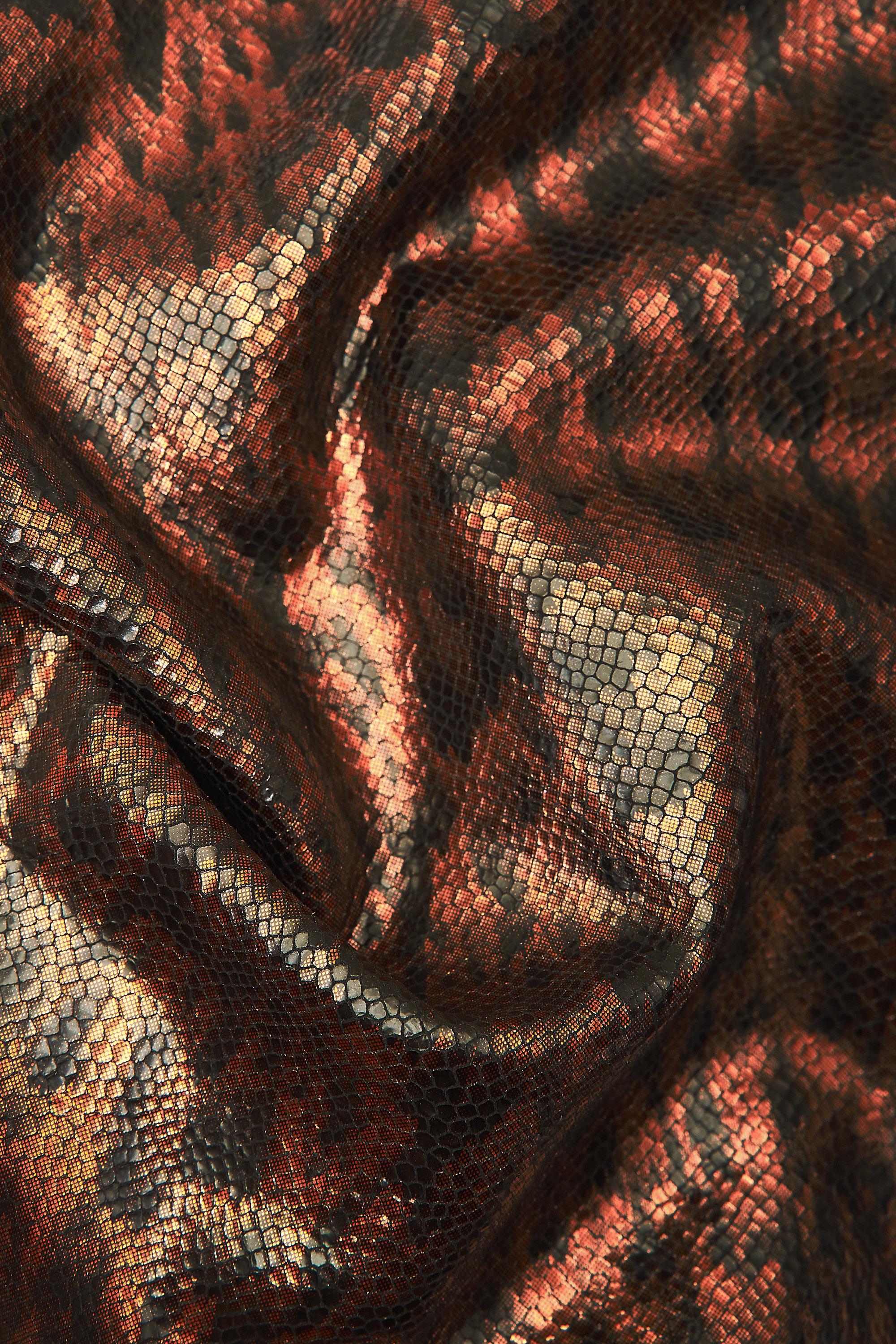 Python printed leather hide multicolor orange green burgundy brown blue, reptile textured goat skin B16561-MT(st) La Garzarara