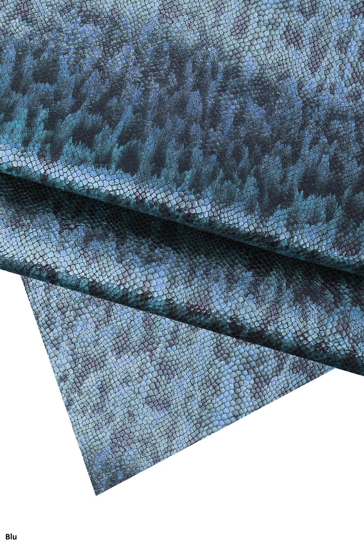 Python printed leather hide multicolor orange green burgundy brown blue, reptile textured goat skin B16561-MT(st) La Garzarara