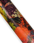 Multicolor printed leather hide, glossy abstract artistic leather skin with floral print for bags bold designB18059-ST La Garzarara