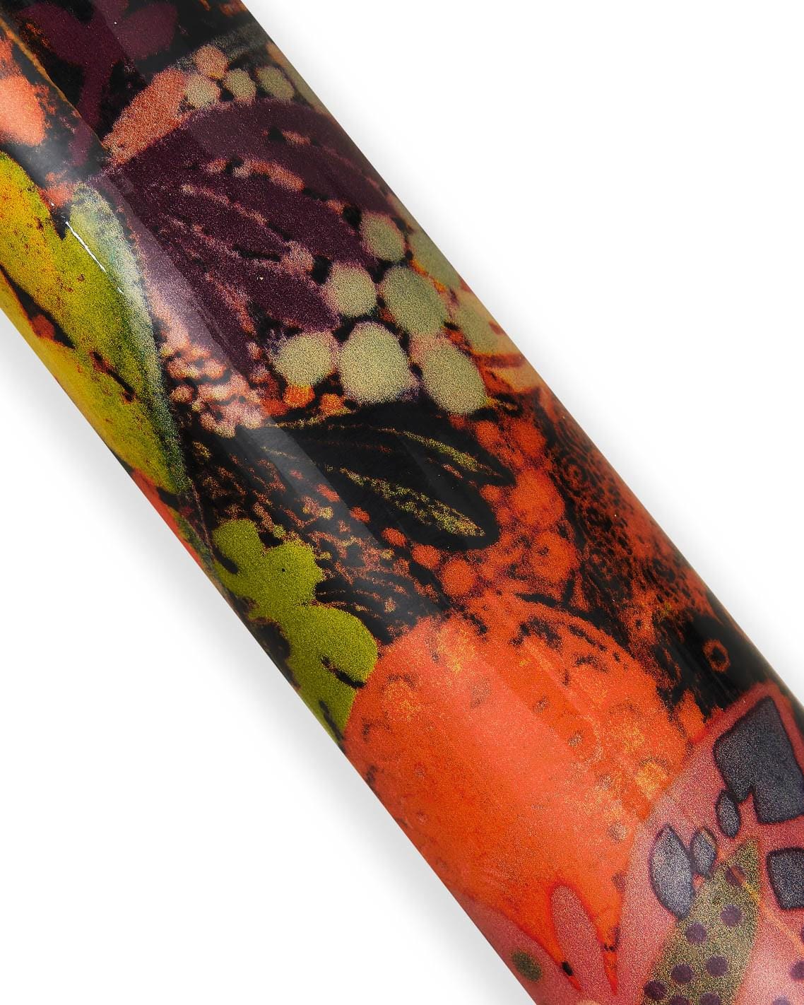 Multicolor printed leather hide, glossy abstract artistic leather skin with floral print for bags bold designB18059-ST La Garzarara