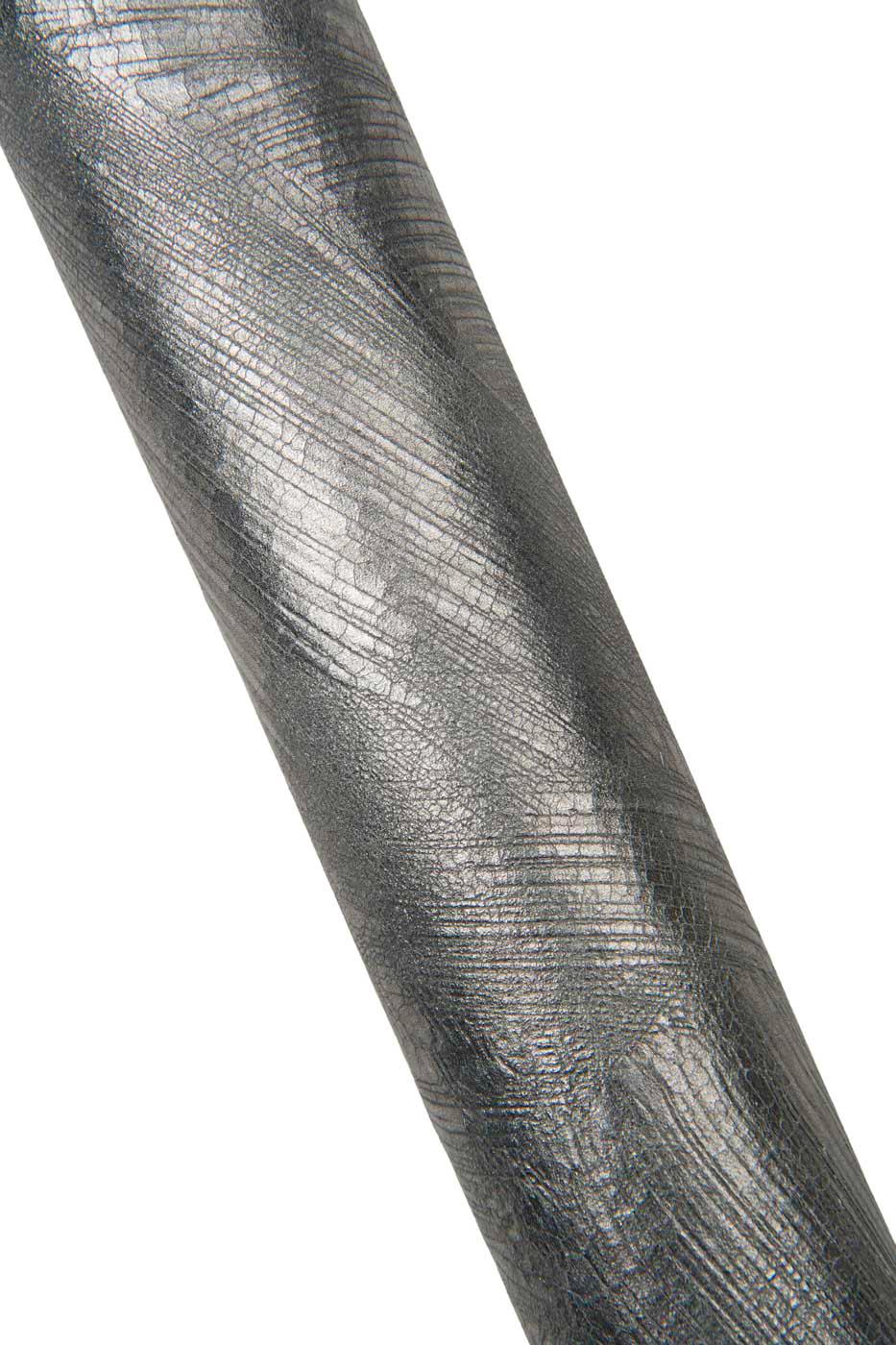 Aged Steelmetal leather hide, CRACKLED METALLIC cowhide, dark grey sporty soft calfskin 1.3 - 1.4 mm B18102-MT(st) La Garzarara