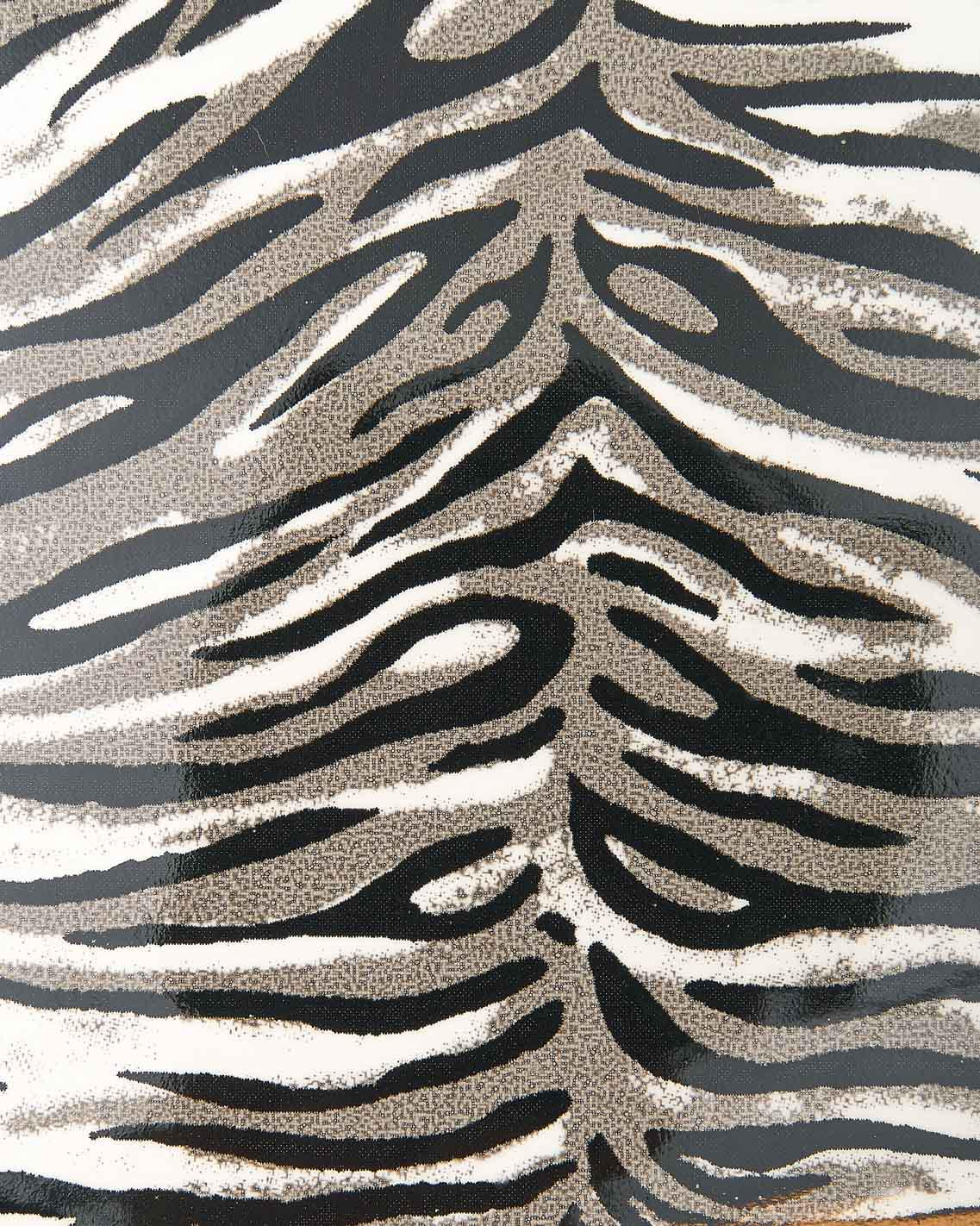ZEBRA printed PATENT leather hide, black - white - grey animal texture on glossy calfskin, cowhide for diy projects B17955-ST La Garzarara