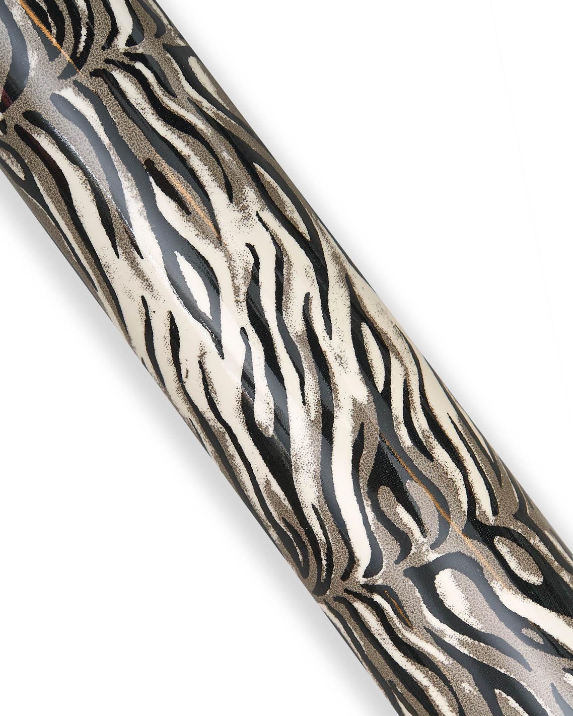 ZEBRA printed PATENT leather hide, black - white - grey animal texture on glossy calfskin, cowhide for diy projects B17955-ST La Garzarara