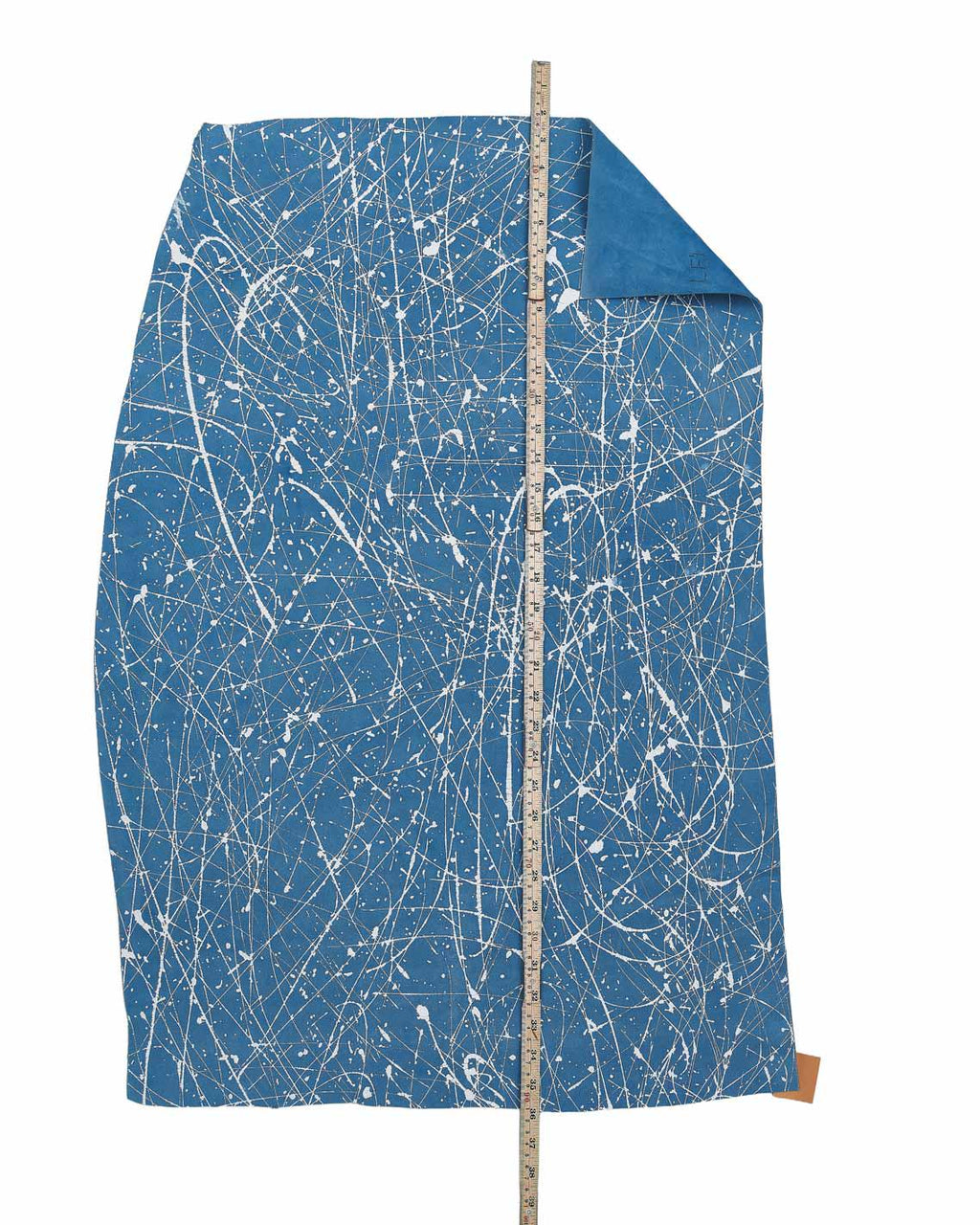 Artisan Painted Leather Hide, SPLASH decorated suede skin, abstract artistic soft hide B18053-DM La Garzarara