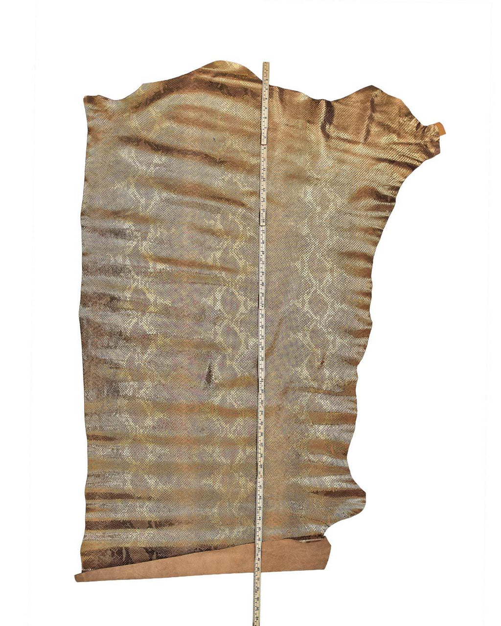 Bronze Metallic Snakeskin Print Leather Hide, foiled reptile cowhide, Brown Python Leather for Bags, Wallets & Crafts B17968-MT La Garzarara