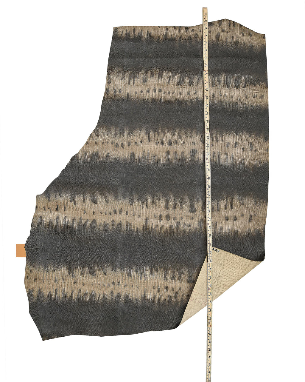 LIZARD printed leather hide, brown grey animal printed cowhide, reptile pattern on soft semi-glossy calfskin B18061-ST La Garzarara