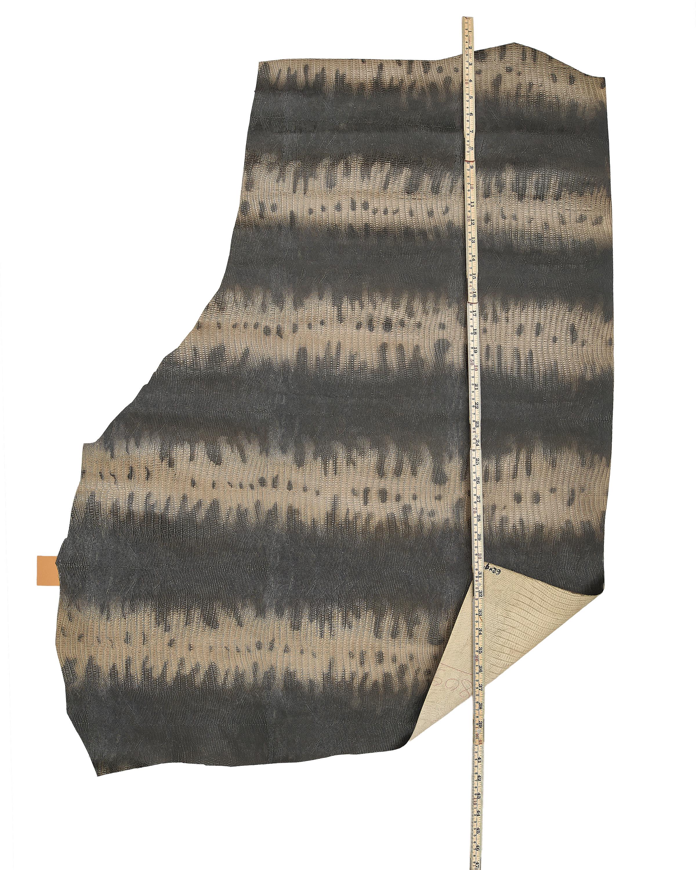 LIZARD printed leather hide, brown grey animal printed cowhide, reptile pattern on soft semi-glossy calfskin B18061-ST La Garzarara