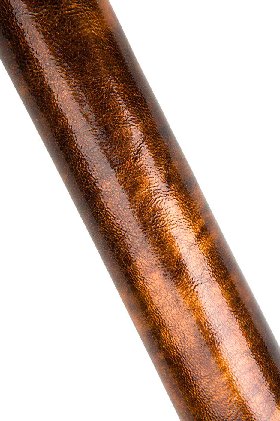 Glossy SHADED goatskin leather, orange - black metallic PATENT skin, grainy wrinkled soft hide for hobbyists B18264-MT(st) La Garzarara