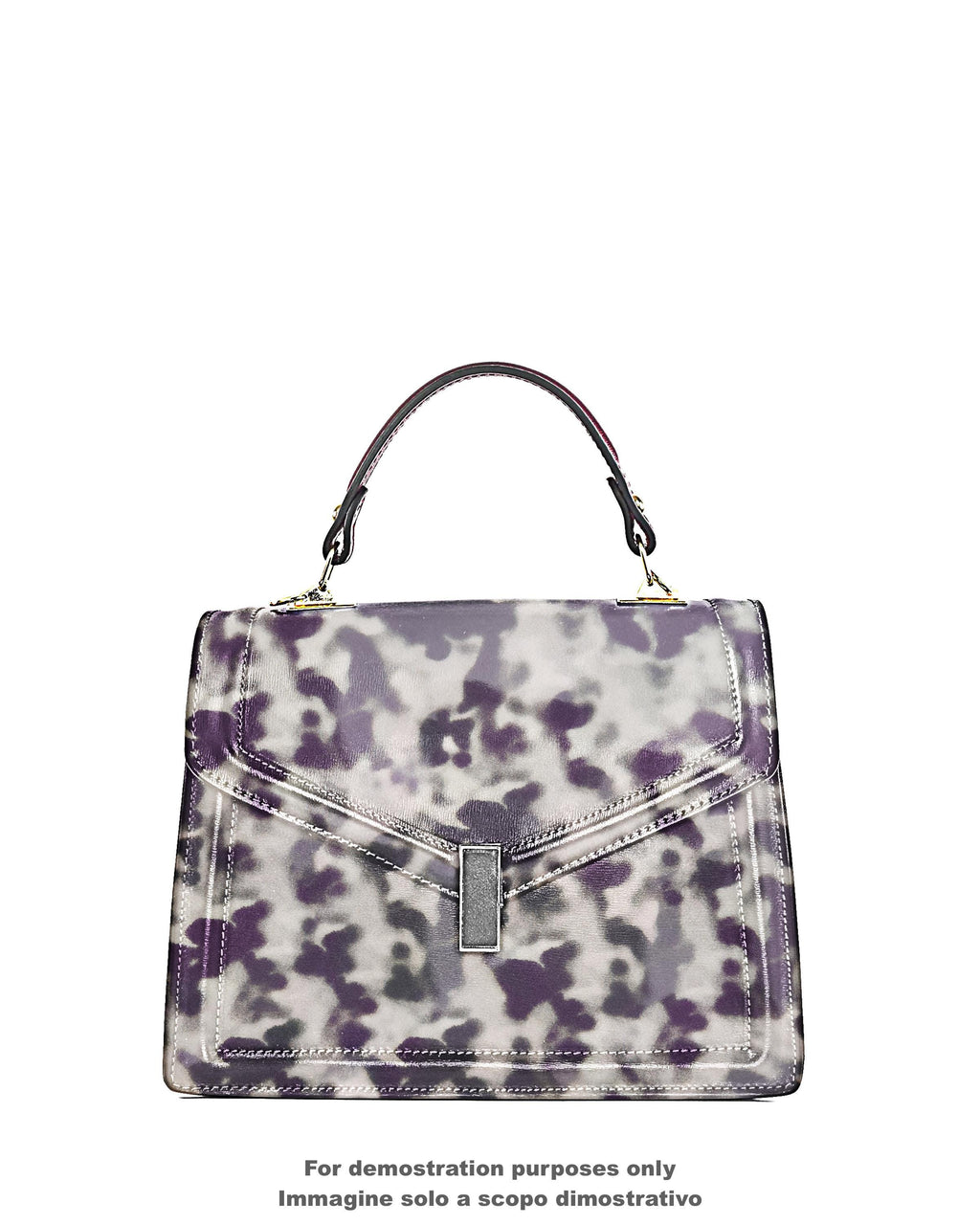 MARBLE printed PATENT cowhide, black white, beige brown textured patent calfskin, glossy leather hide for hobbyists b18071-st