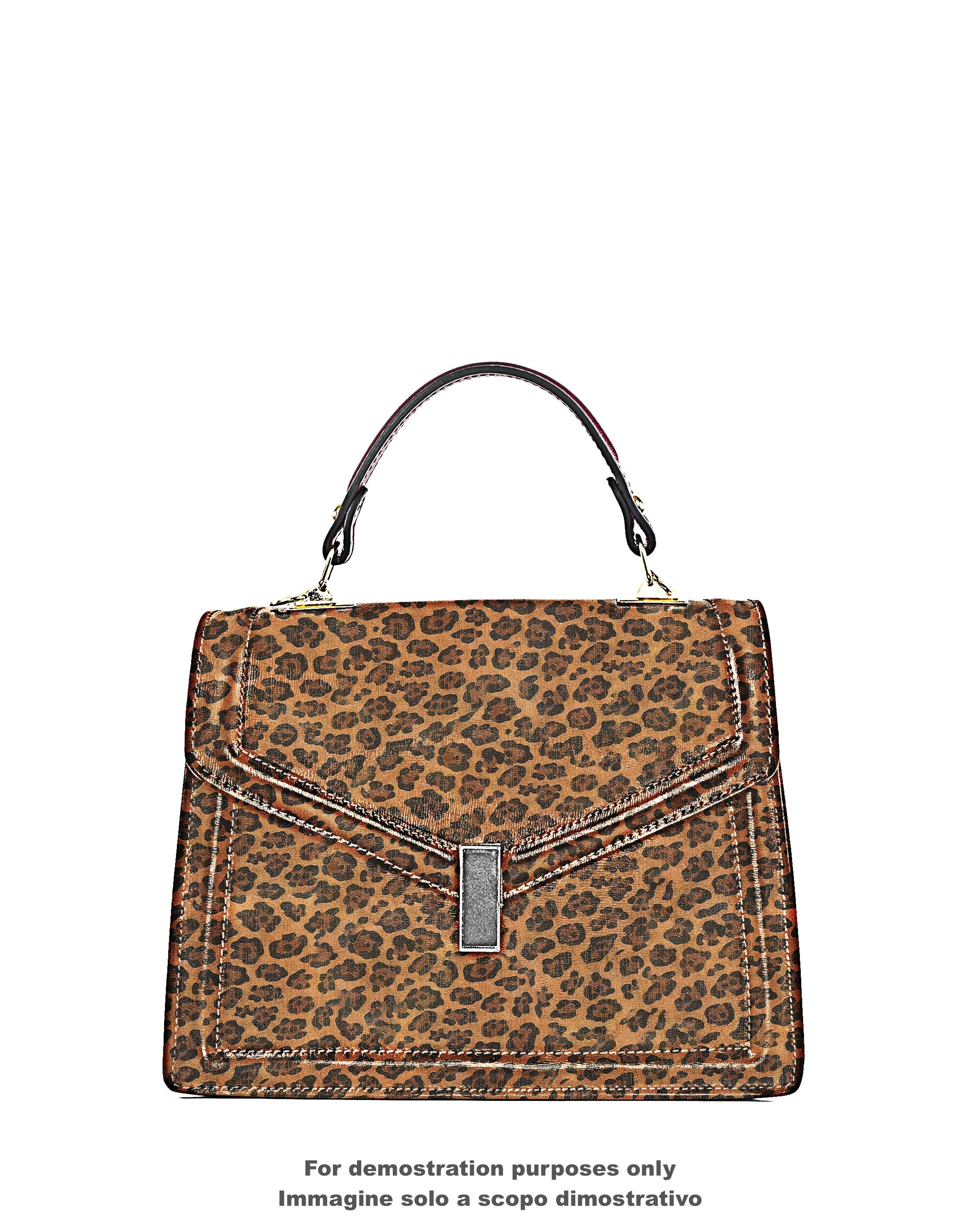Tan and black LEOPARD textured leather skin, animal cheetah printed glossy goatskin, luxurious CARVED hide for hobbyists B18180-ST