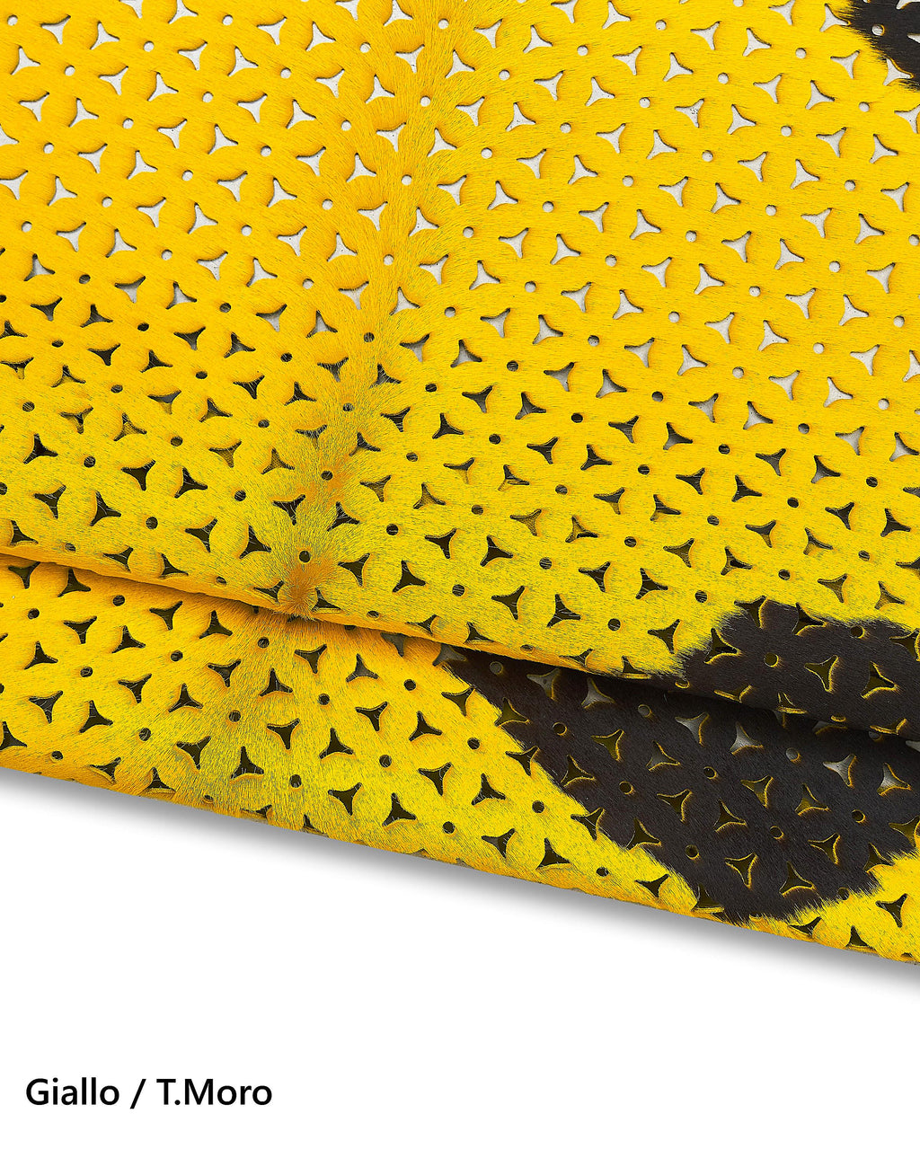 Laser Cut Pony Hair Leather Hide, Cow Print Hair-on Skin for Bags, perforated ponyskin B17268-CV La Garzarara