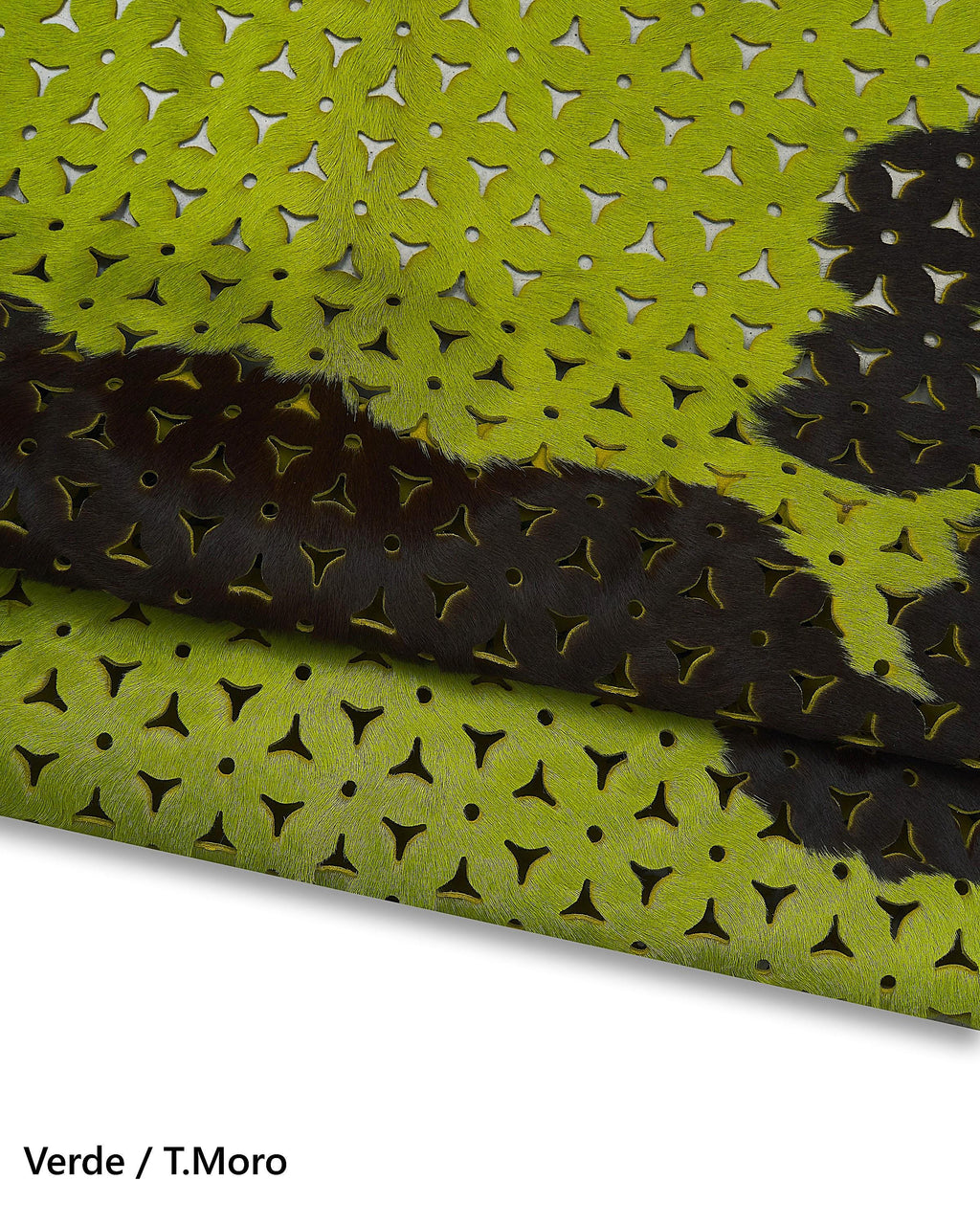 Laser Cut Pony Hair Leather Hide, Cow Print Hair-on Skin for Bags, perforated ponyskin B17268-CV La Garzarara