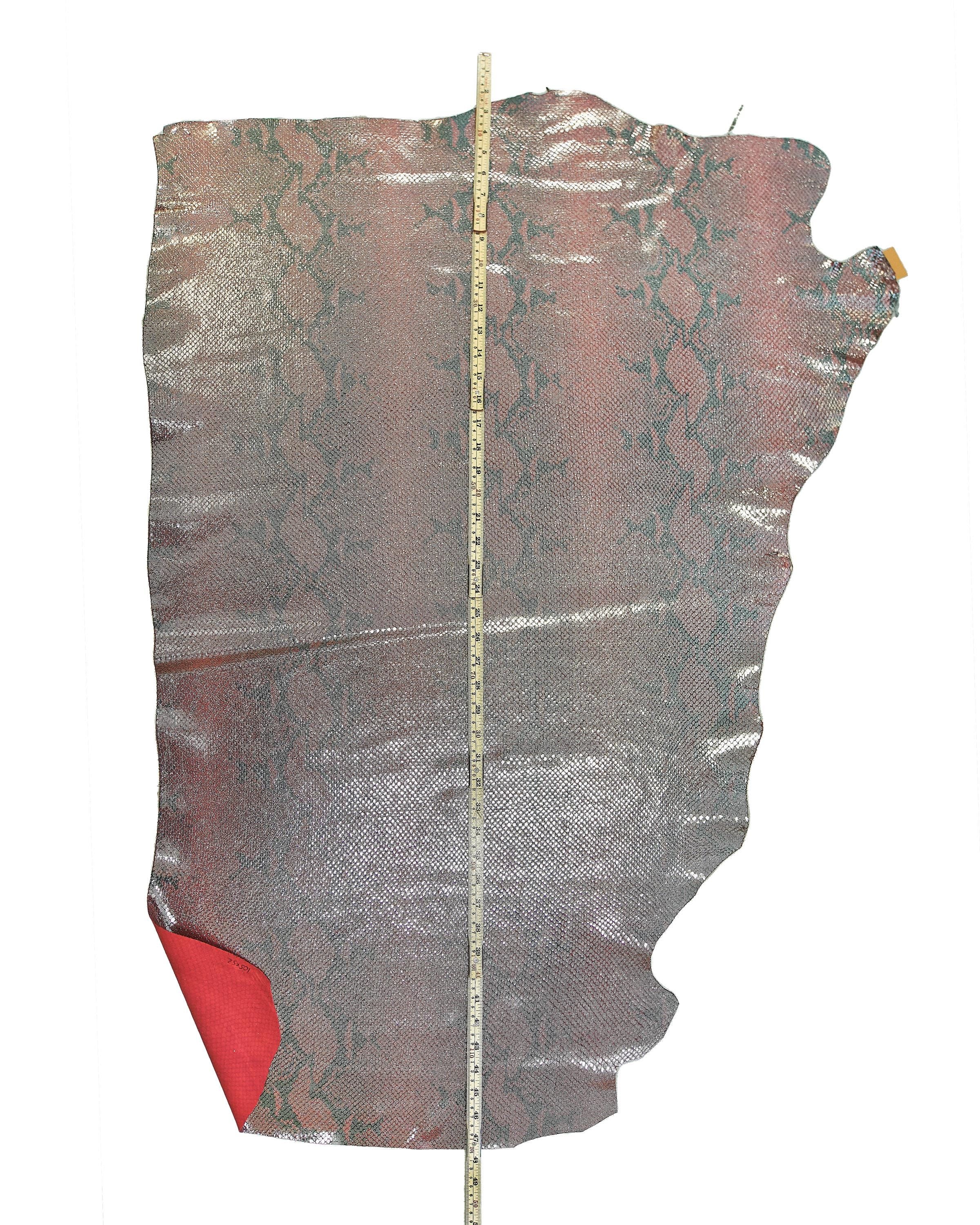 Shimmer Snake Leather hides, Metallic reptile skins, Soft snakeskin Leather for Handbags B17966-MT La Garzarara
