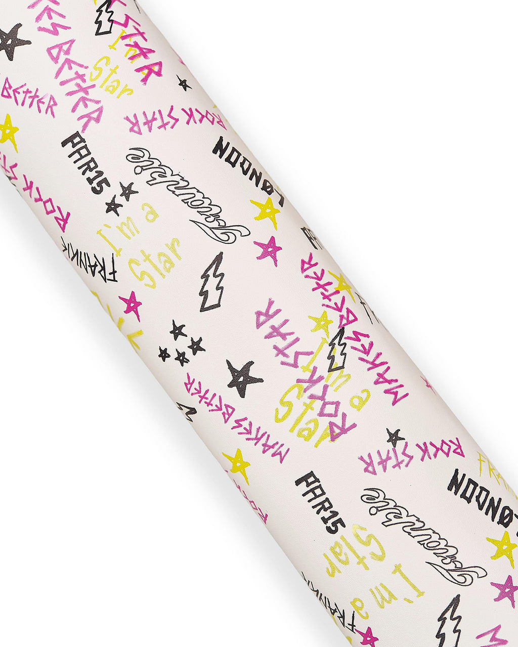 Graffiti Printed Leather Hide | White Pop Art Leather | Designer Leather for Bags & Leathercraft B18050-ST La Garzarara