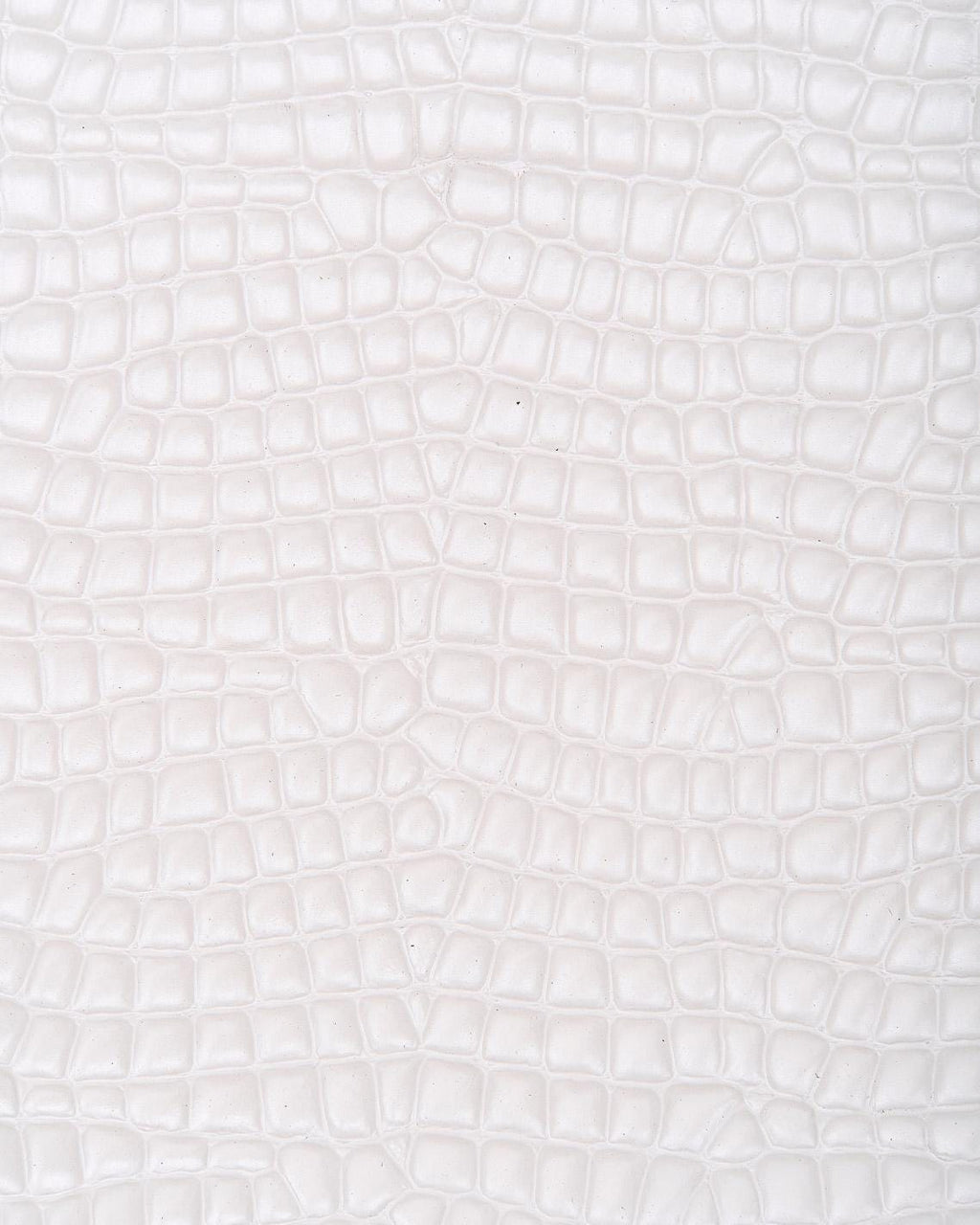 White GLOSSY CROCODILE embossed leather hide, elegant printed calfskin, medium softness, 0.9 -1.0 mm B18137-ST La Garzarara