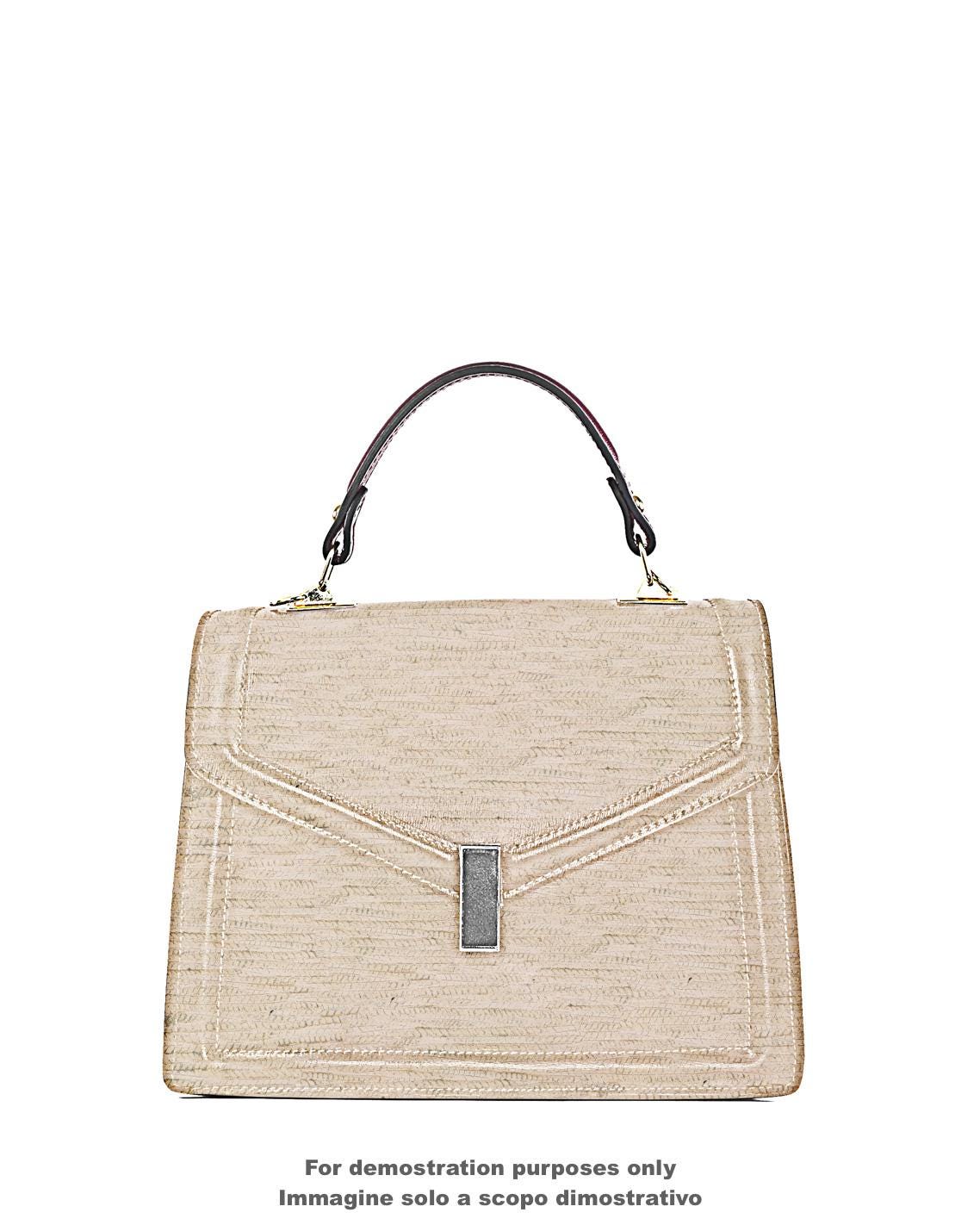 BRAID printed leather hide, cream cowhide - gold GLITTER, golden metallic soft calfskin for hobbyists B18142-MT(st) La Garzarara