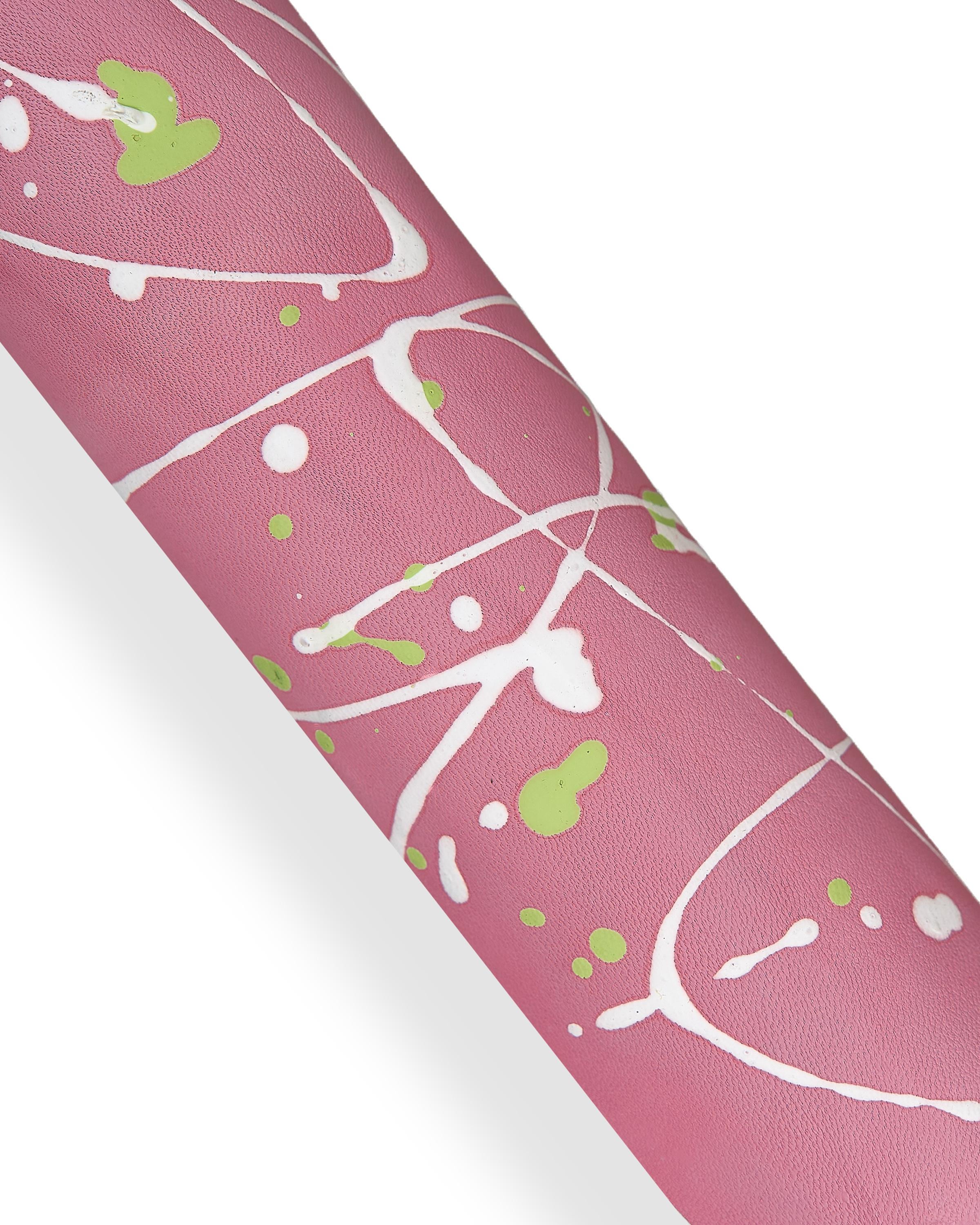 Pink Drip Painted Leather Hide, Artistic Lamb Skin, Contemporary Design lambskin hide B18191-DM La Garzarara