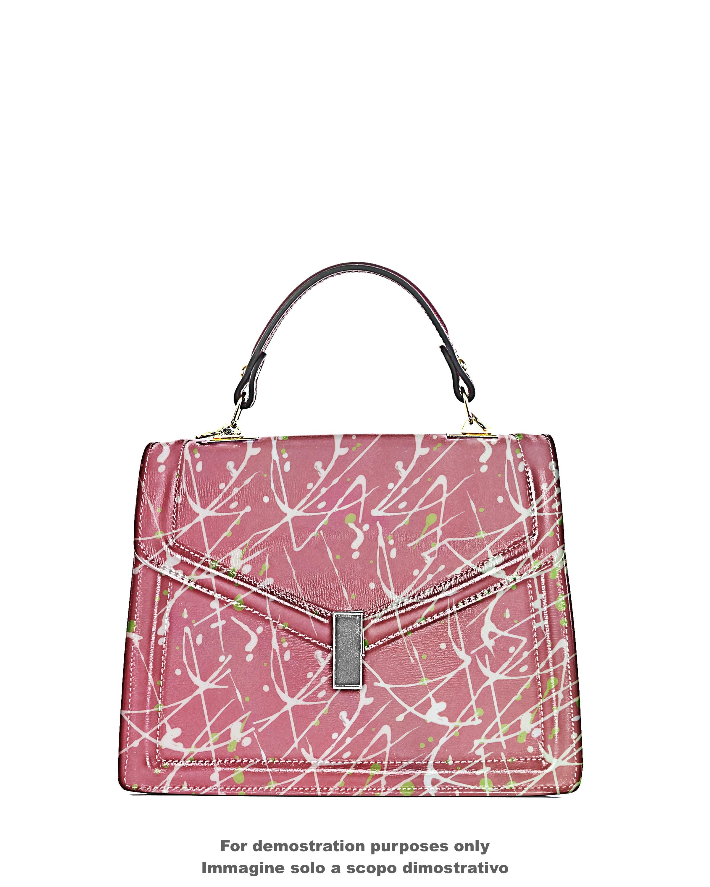 Pink Drip Painted Leather Hide, Artistic Lamb Skin, Contemporary Design lambskin hide B18191-DM La Garzarara