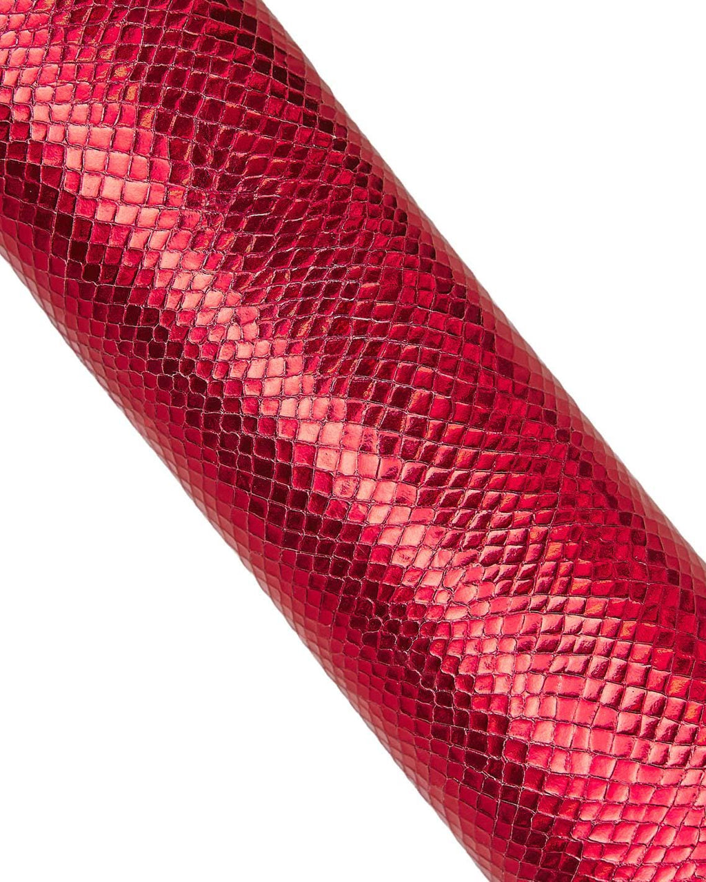 Red METALLIC PYTHON leather skin, glossy reptile printed goatskin, soft bright snakeskin B18202-MT(st) La Garzarara