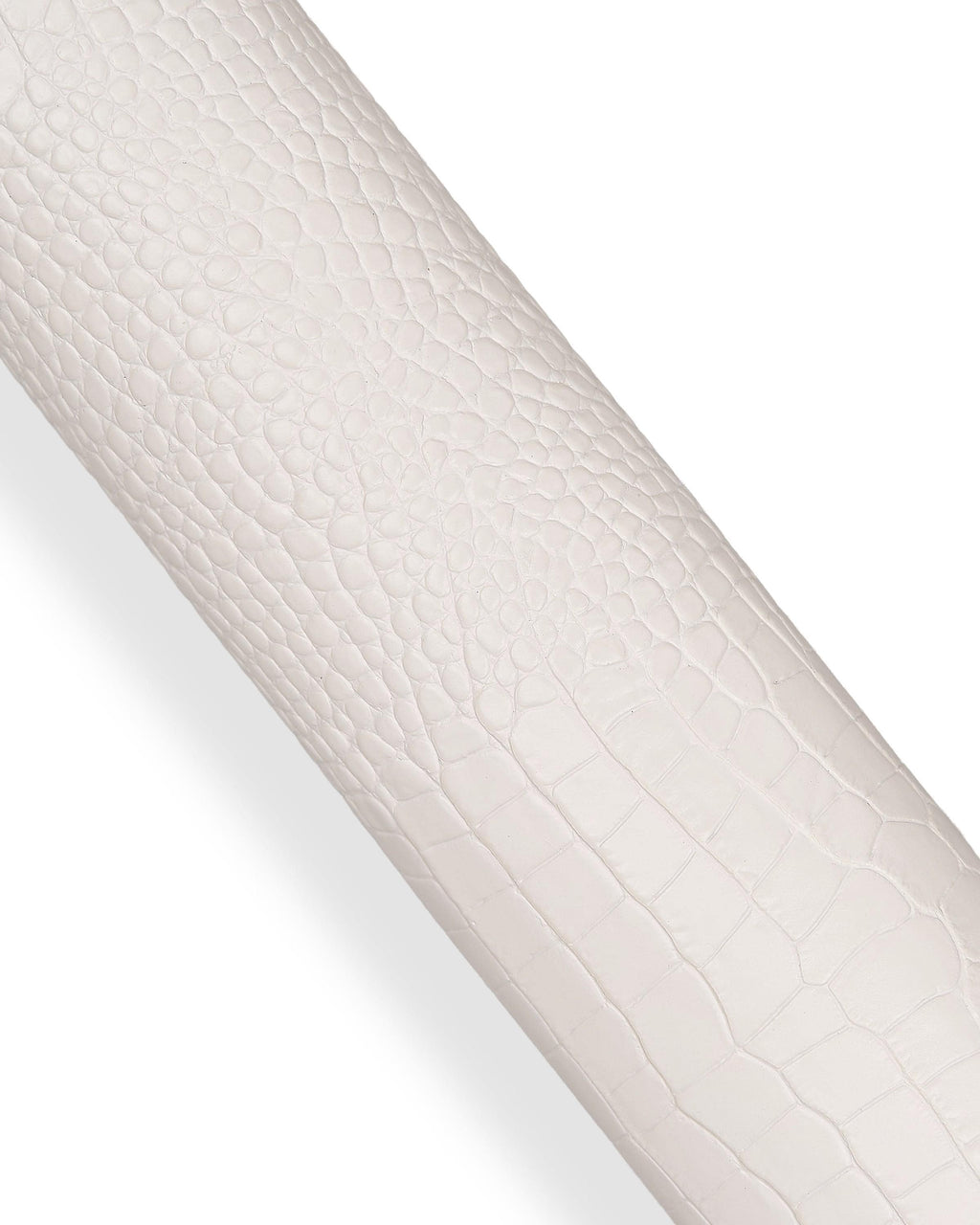 White embossed CROCODILE cow leather hide, glossy alligator print leather skin semi rigid for structured bags B18136-ST La Garzarara