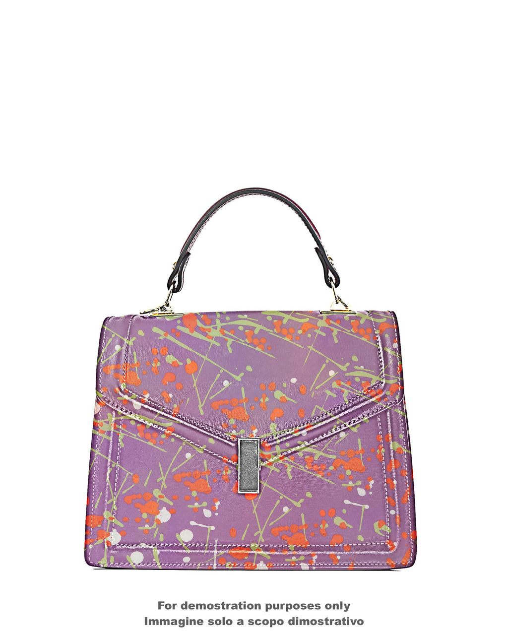 Artistic leather skin, Lavender purple decorated lambskin, painted nappa for creative B18149-DM La Garzarara