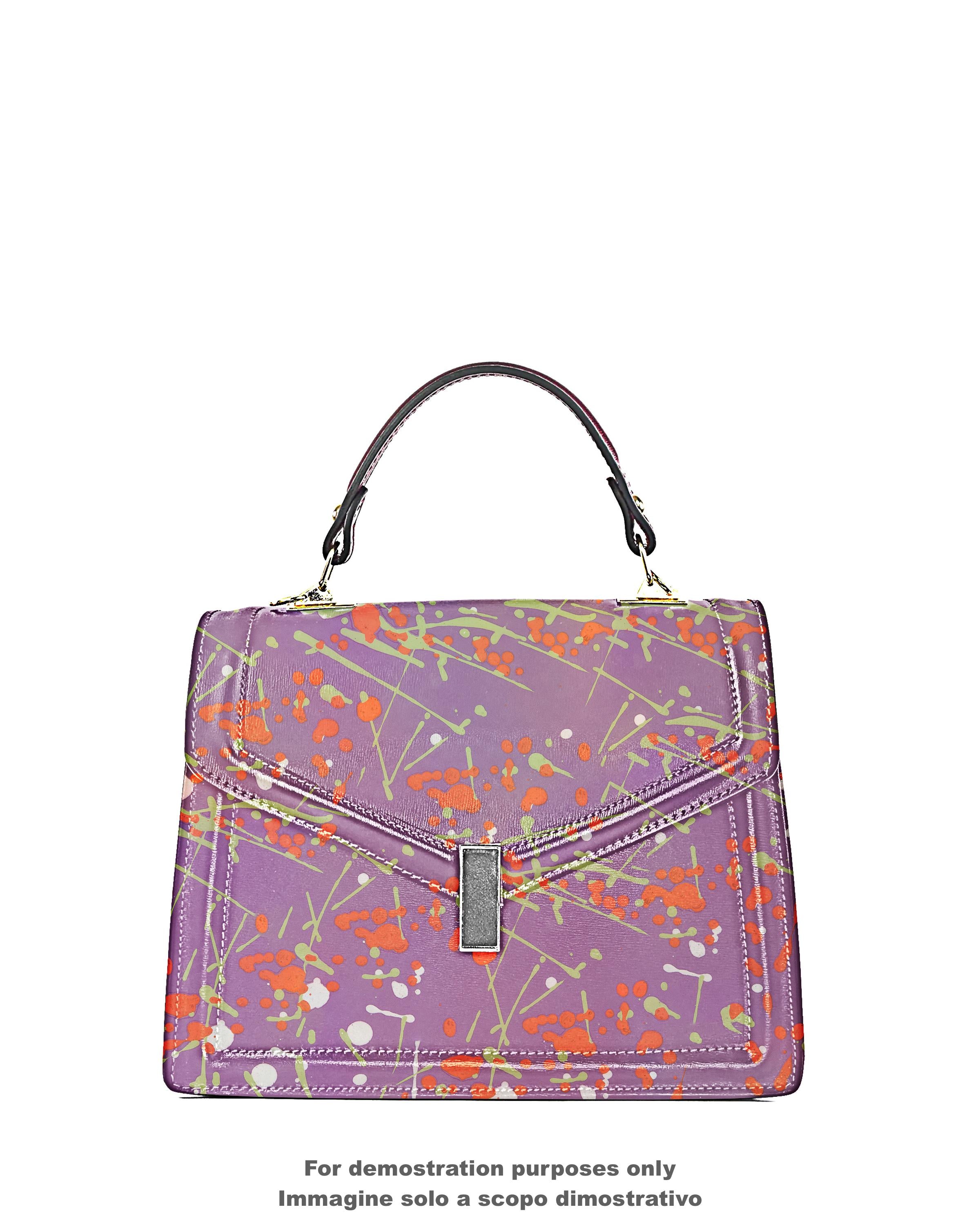 Artistic leather skin, Lavender purple decorated lambskin, painted nappa for creative B18149-DM La Garzarara