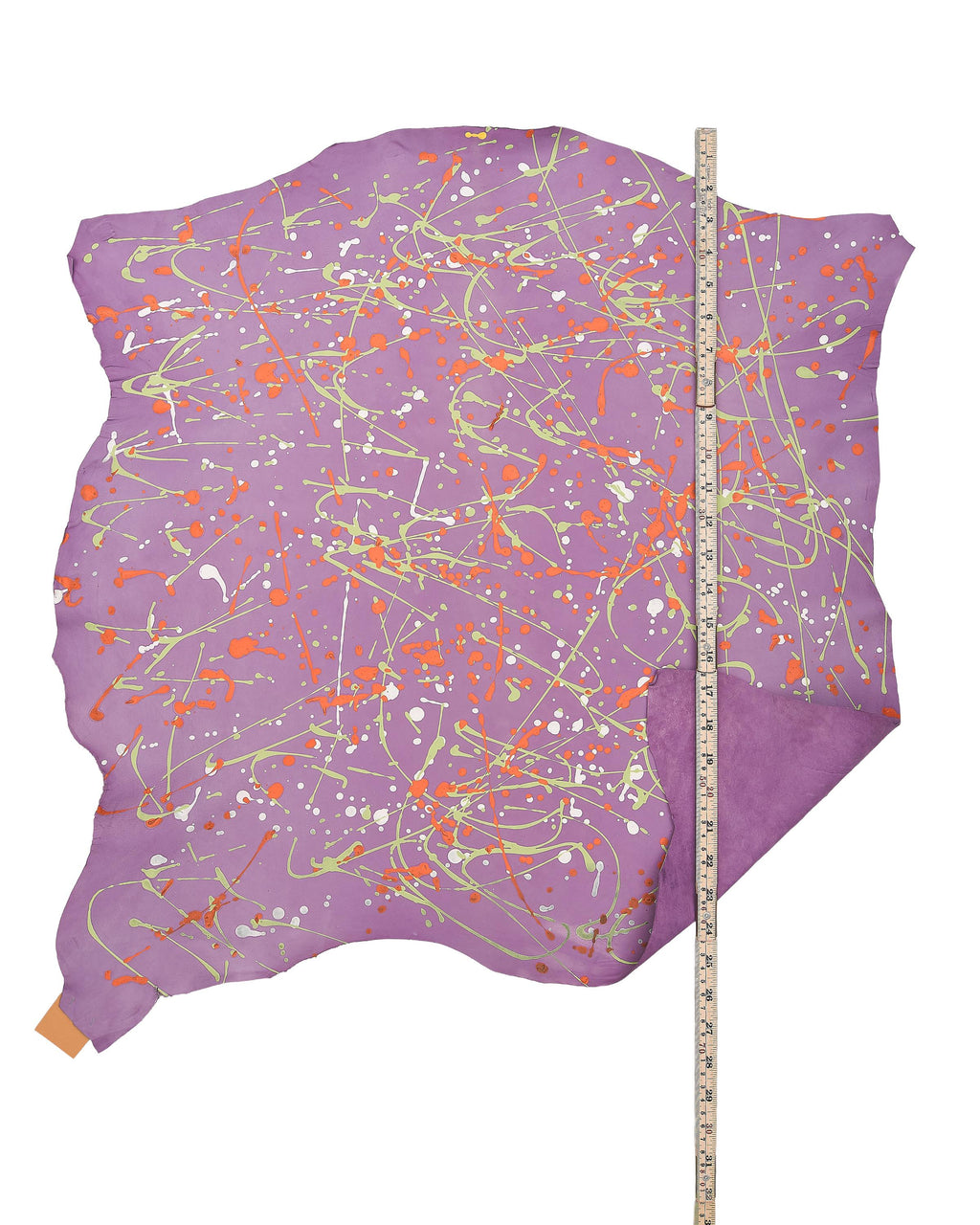 Artistic leather skin, Lavender purple decorated lambskin, painted nappa for creative B18149-DM La Garzarara