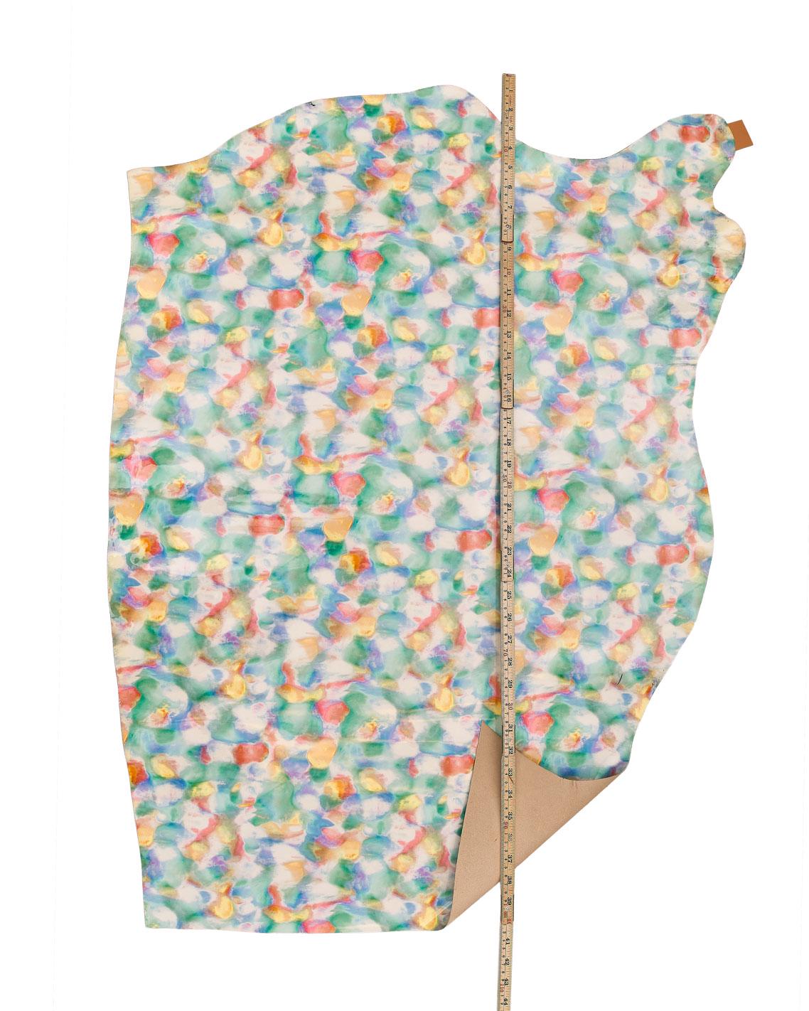 Painterly Leather | Color Splash Printed Leather | watercolor Italian Leather B18045-ST La Garzarara