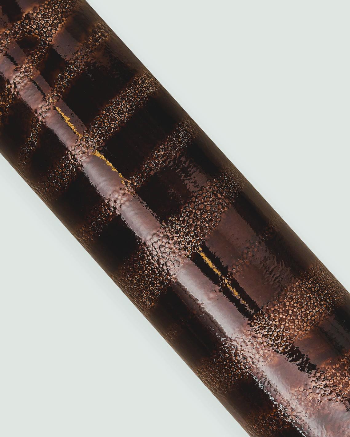 Brown zebra print leather hide, animal print patterned skin glossy finish, safari style leather for bags B18048-ST