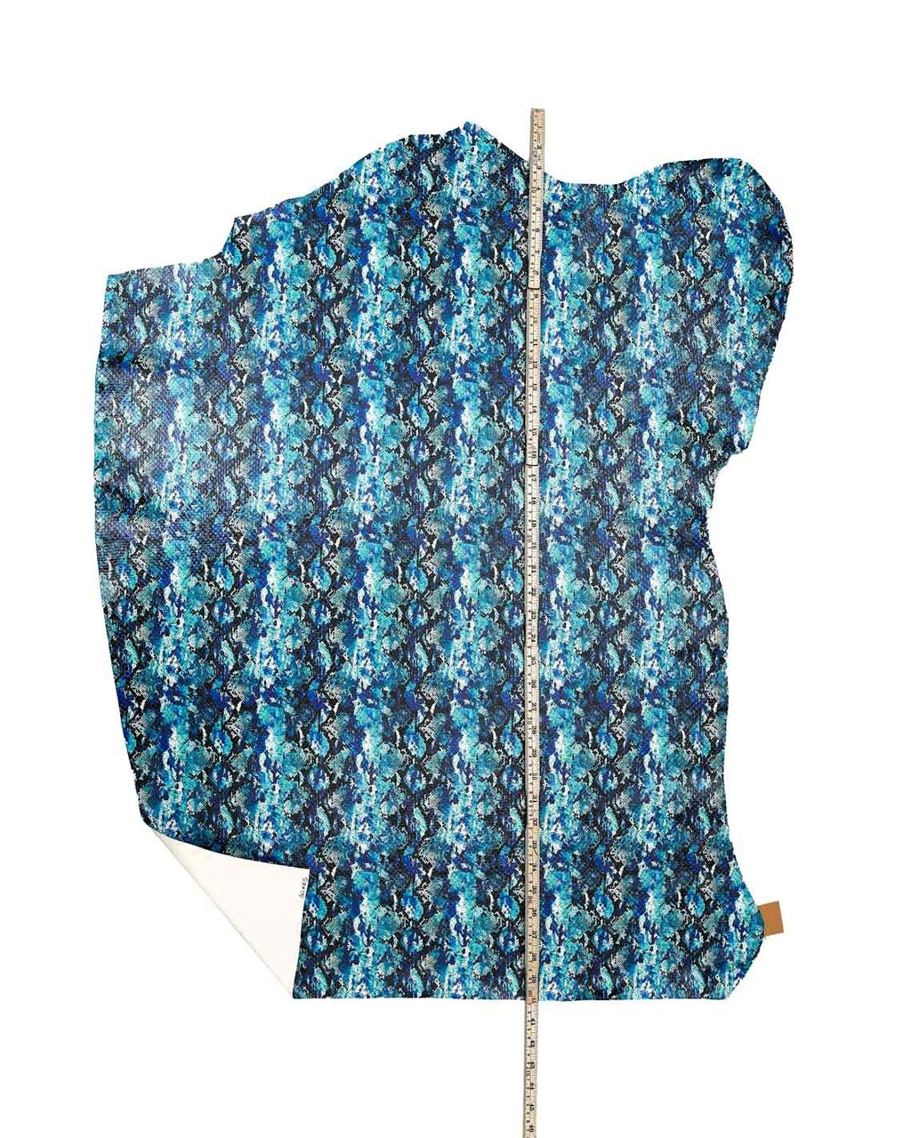 Python Leather Hide, Blue Animal Print Italian Leather, cow embossed snakeskin, Soft reptile Leather skin B17941-ST La Garzarara