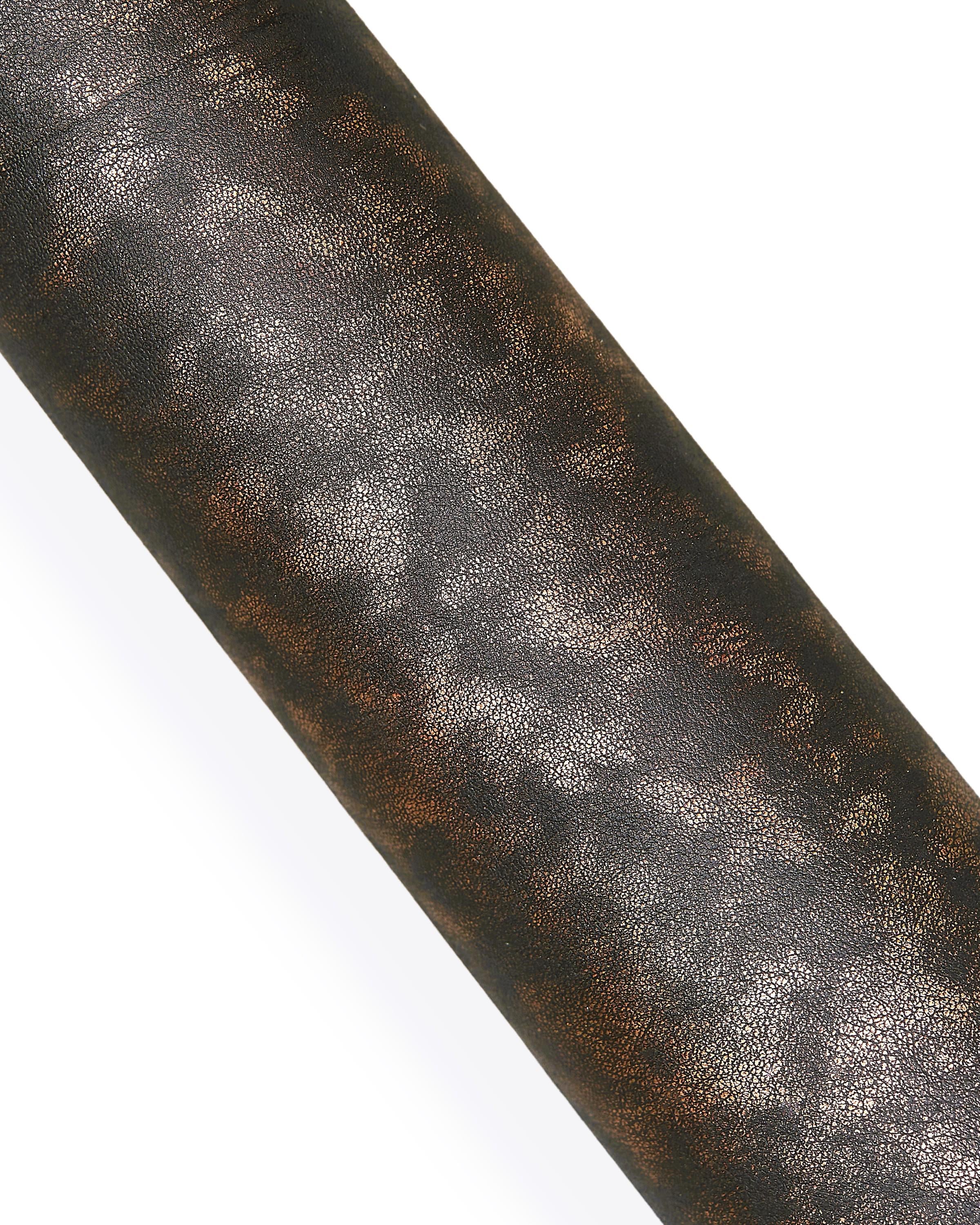 Mottled Bronze Metallic Leather Hide, Shaded Foil Leather Skin, Genuine Fashion Leather for Bags and Crafts B18182-MT(st) La Garzarara