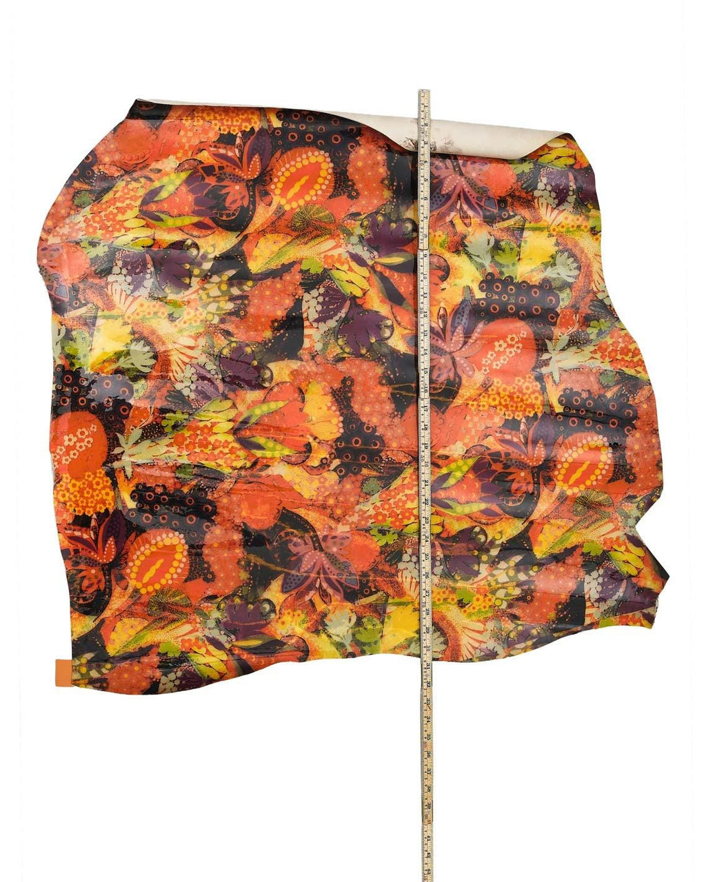 Multicolor printed leather hide, glossy abstract artistic leather skin with floral print for bags bold designB18059-ST La Garzarara