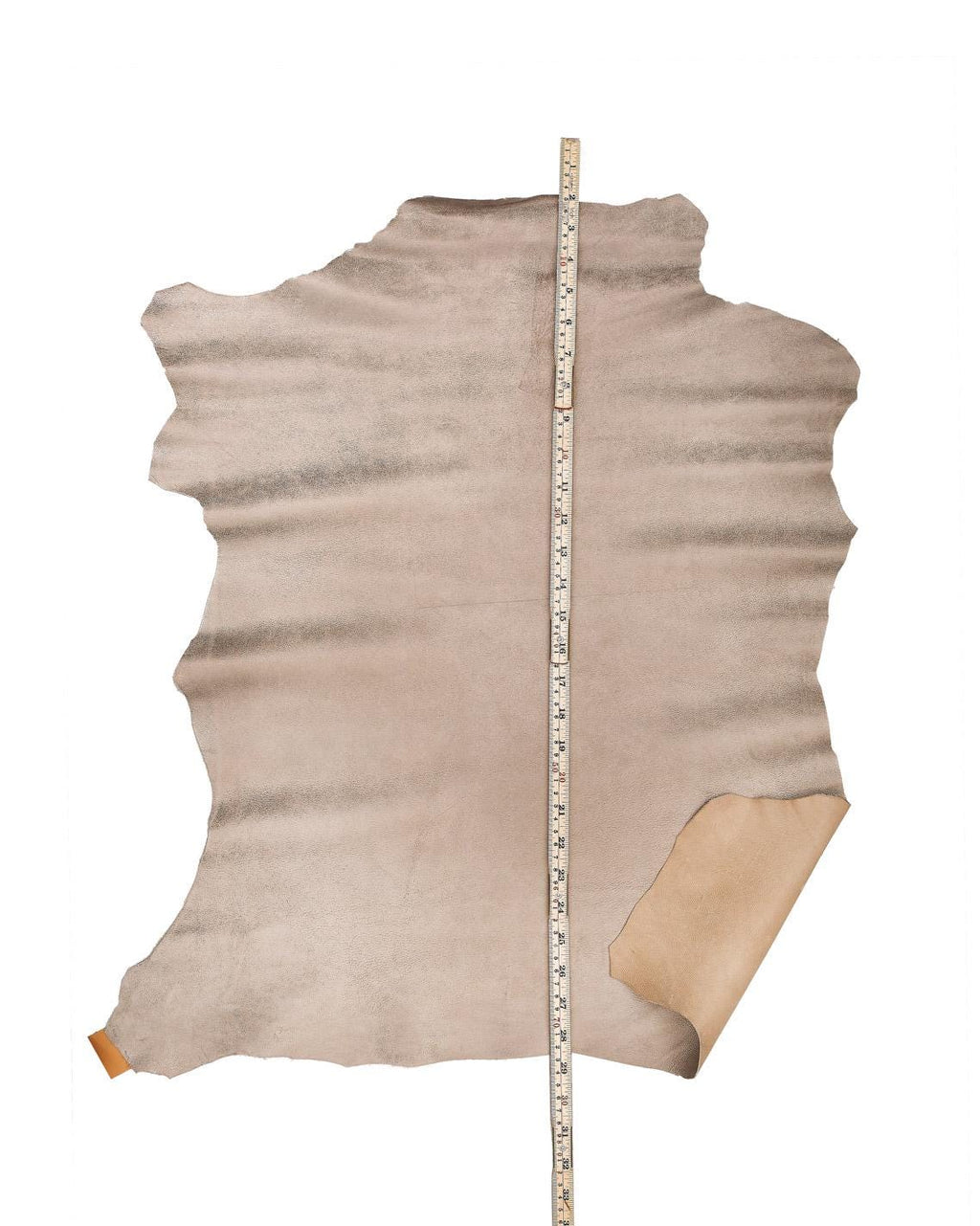 Vintage Distressed Champagne Leather Hide, Antique Pearl Metallic Italian Leather skin for Bags Shoes Crafts, B17913-MT Garzarara