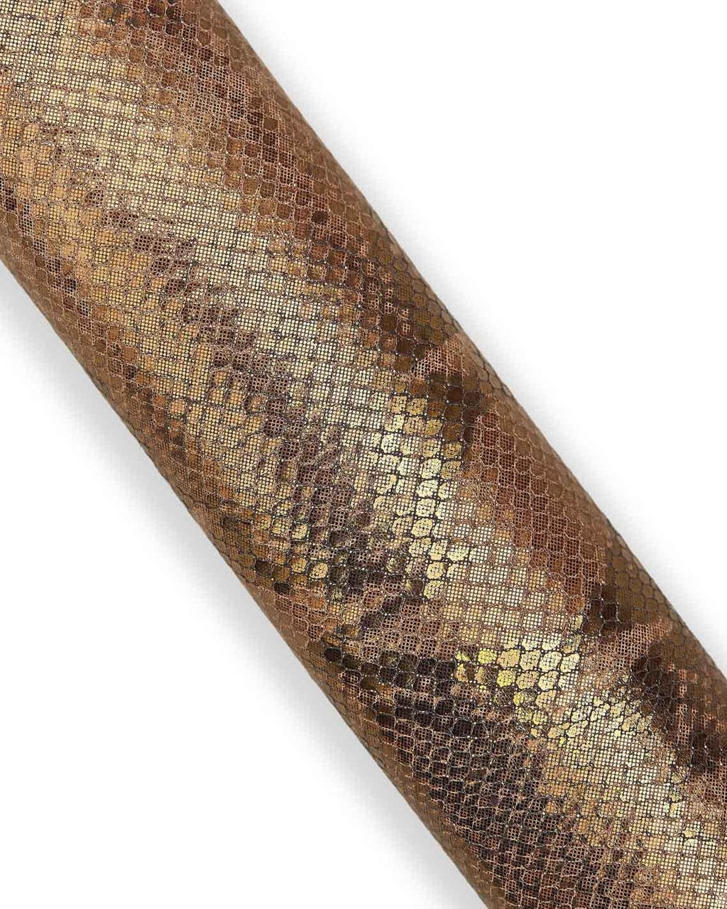 Bronze Metallic Snakeskin Print Leather Hide, foiled reptile cowhide, Brown Python Leather for Bags, Wallets & Crafts B17968-MT La Garzarara