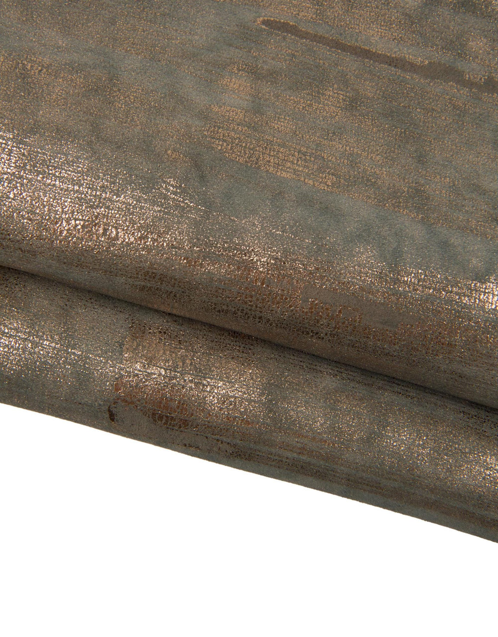 Grey bronze leather skin, METALLIC strokes print on SUEDE goatskin, sporty soft hide B18121-MT(st) La Garzarara