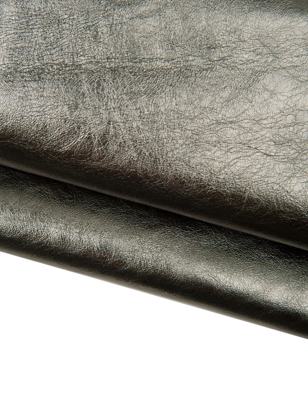 Black Patent Leather Hide, Gunmetal Glossy finish skin, metallic Shiny hide for Bags,B18122-MT La