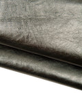 Black Patent Leather Hide, Gunmetal Glossy finish skin, metallic Shiny hide for Bags,B18122-MT La