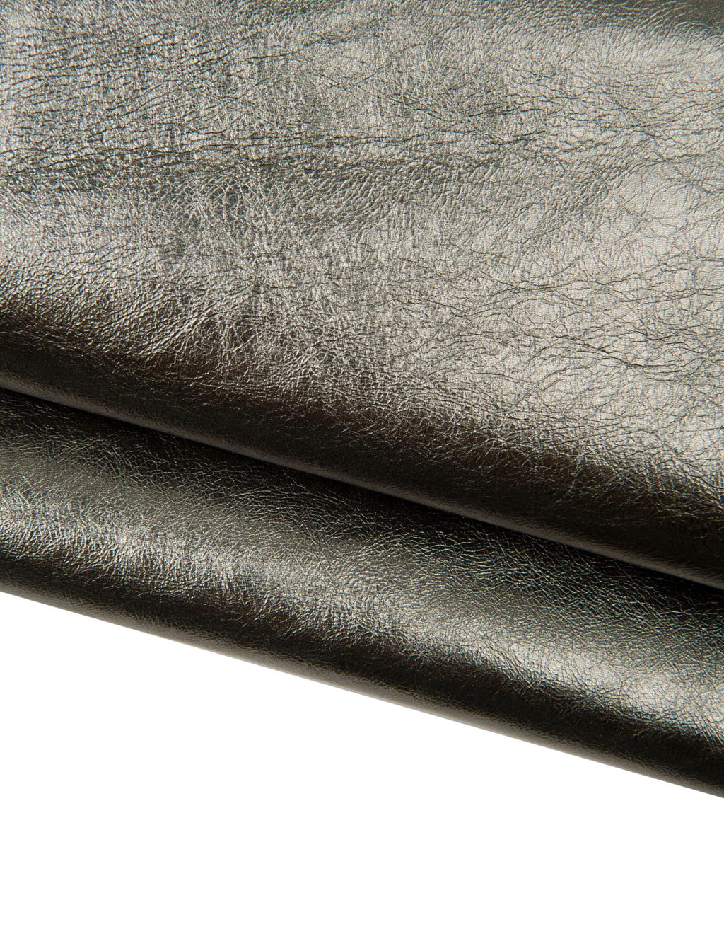 Black Patent Leather Hide, Gunmetal Glossy finish skin, metallic Shiny hide for Bags,B18122-MT La