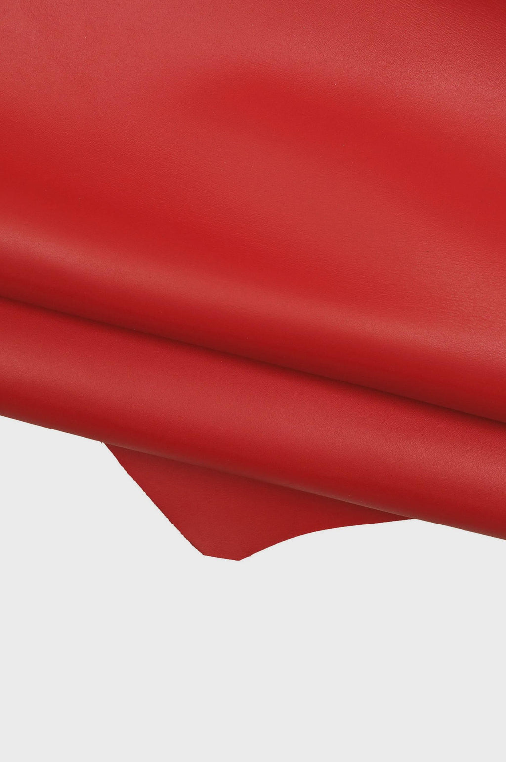 Red SMOOTH leather hide, full grain SOFT cowhide, glossy calfskin 1.2 - 1.4 mm for crafting B18468-TU La Garzarara