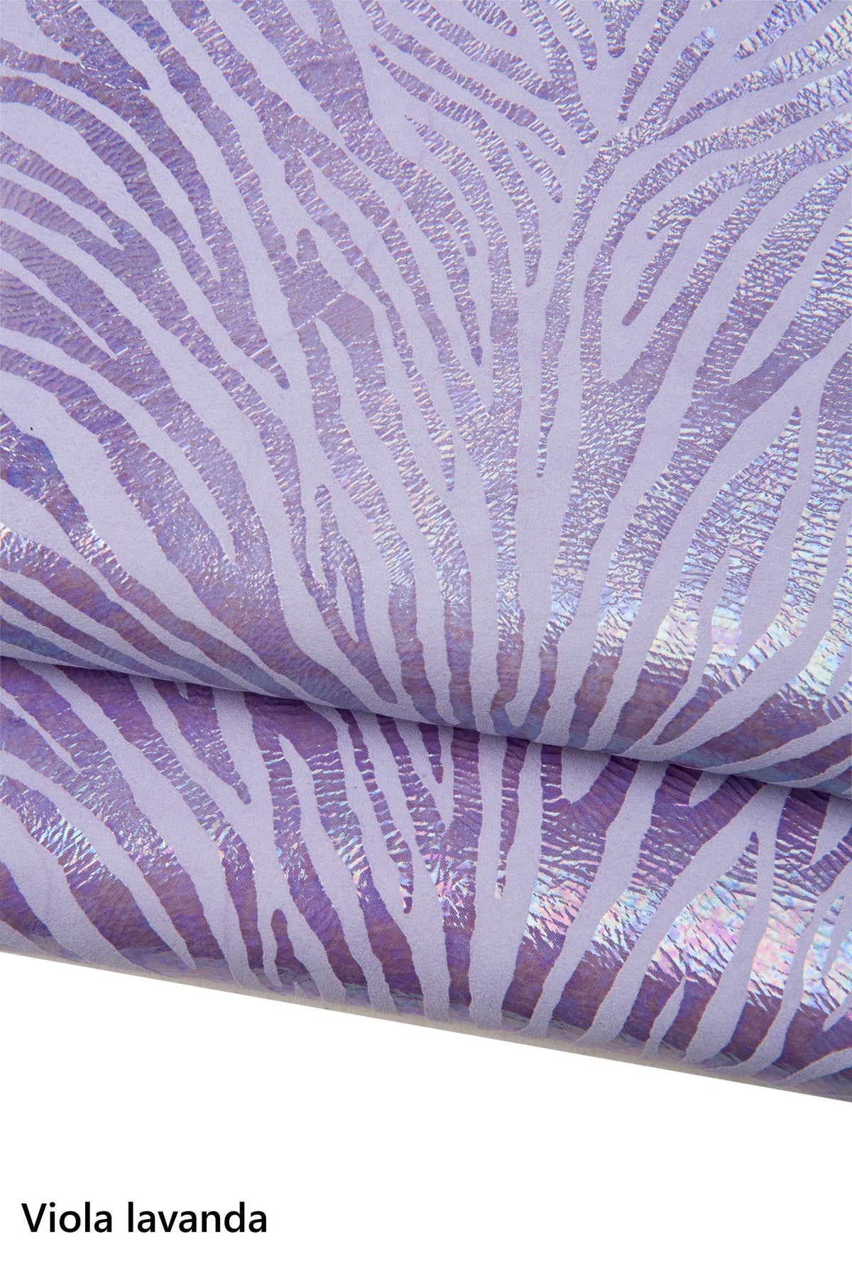 HOLOGRAPHIC ZEBRA textured goatskin, iridescent metallic suede leather skin for crafters B18211-MT(st) La Garzarara
