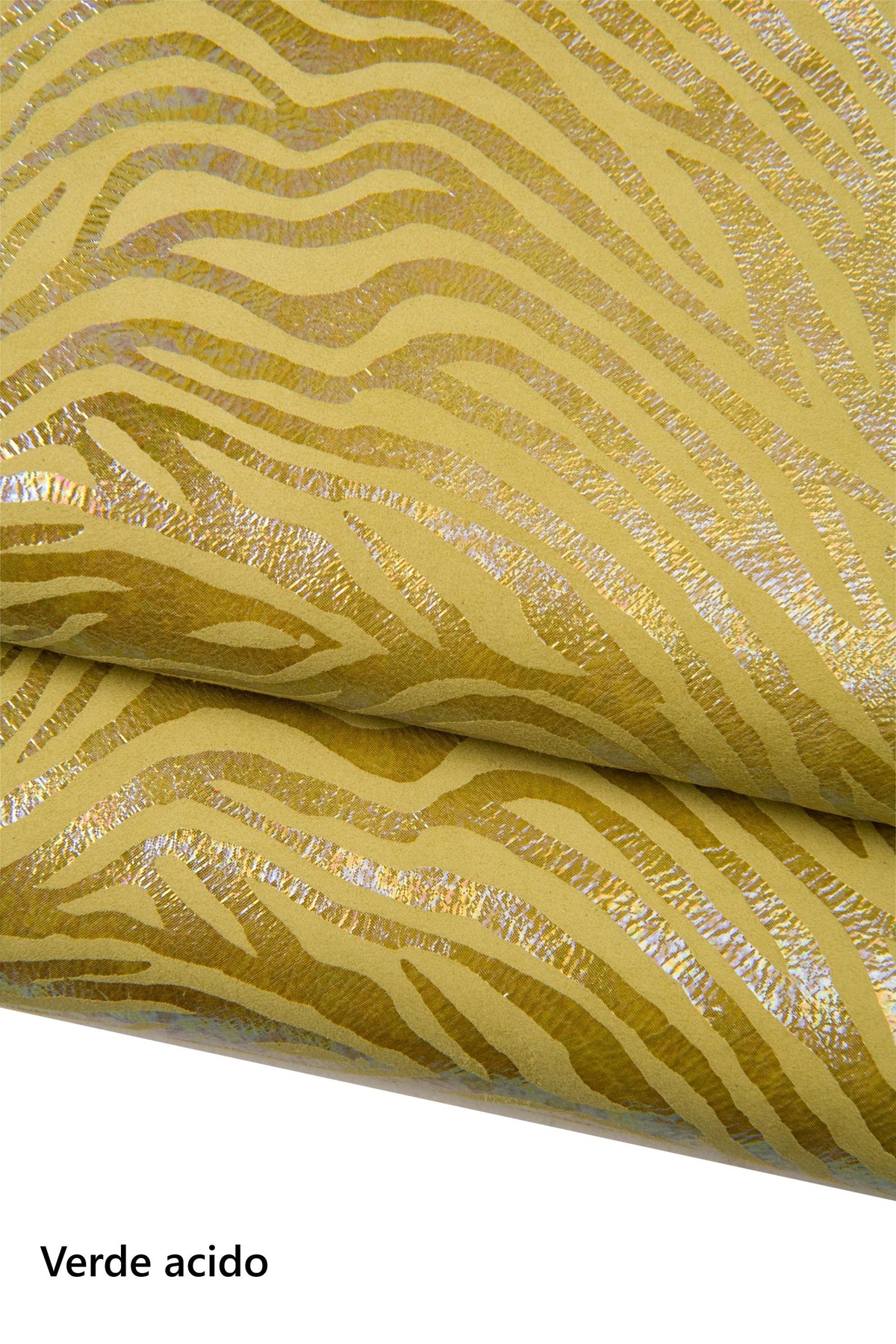HOLOGRAPHIC ZEBRA textured goatskin, iridescent metallic suede leather skin for crafters B18211-MT(st) La Garzarara