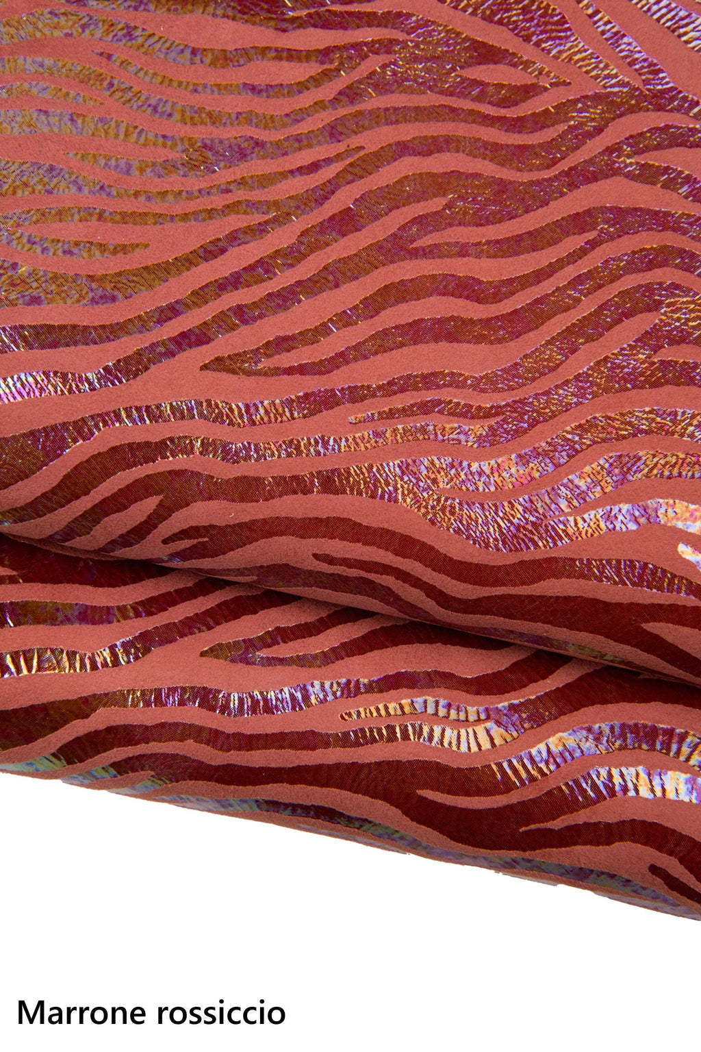 HOLOGRAPHIC ZEBRA textured goatskin, iridescent metallic suede leather skin for crafters B18211-MT(st) La Garzarara