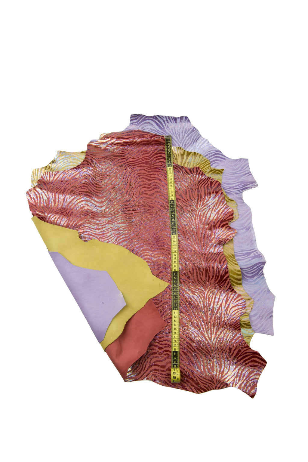 HOLOGRAPHIC ZEBRA textured goatskin, iridescent metallic suede leather skin for crafters B18211-MT(st) La Garzarara