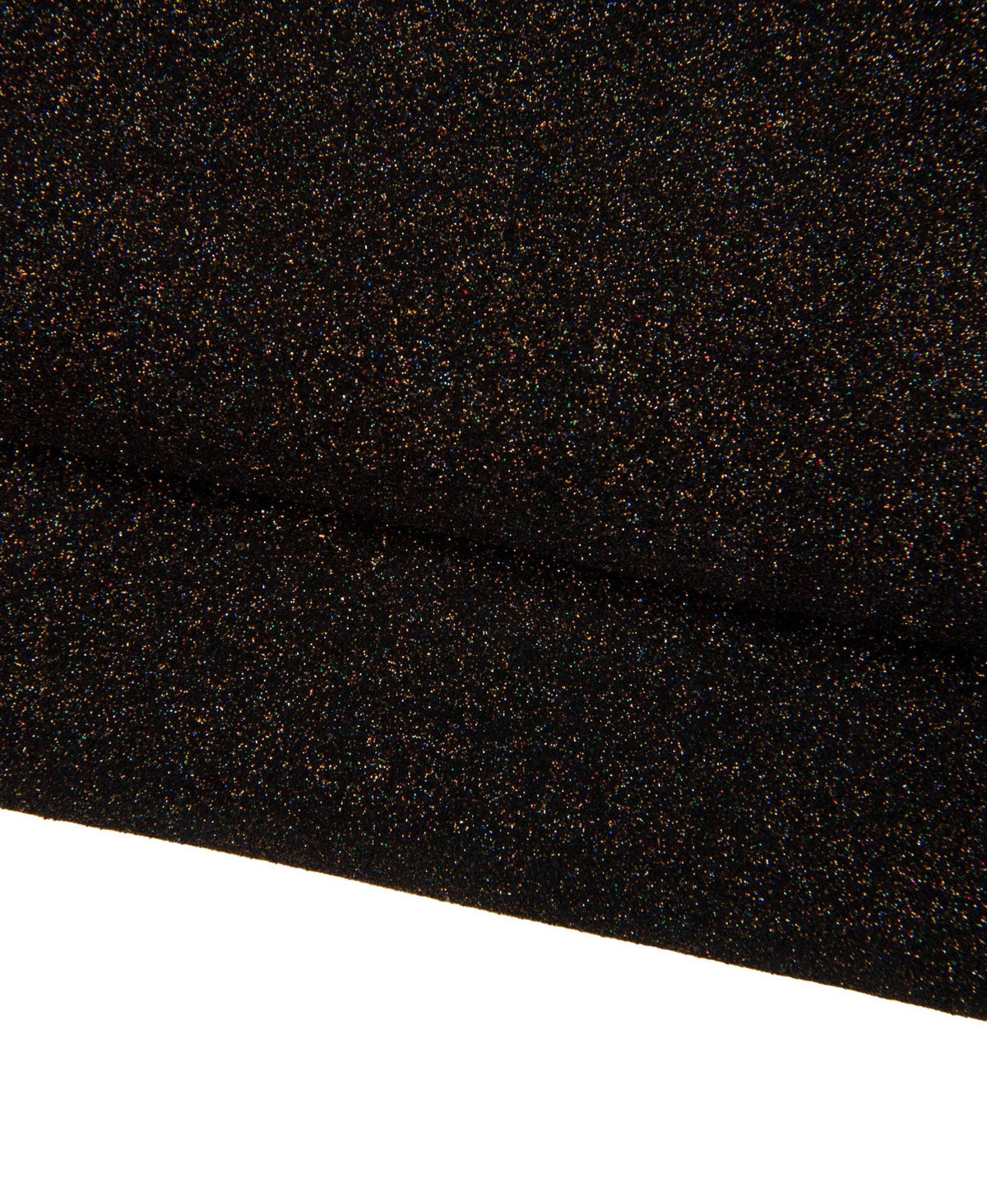 GLITTER Suede leather hide, multicolor Soft iridescent textured black cowhide B18036-TB La Garzarara