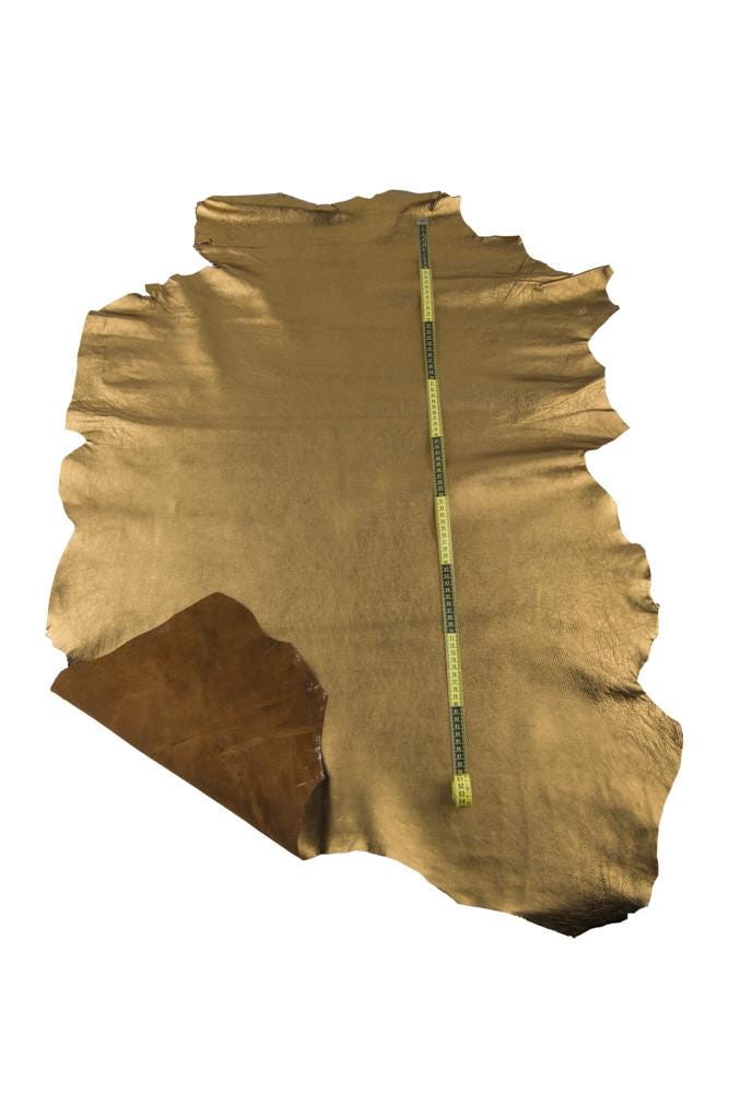 BRONZE METALLLIC leather skin, old gold sparkle sheepskin, soft lambskin for crafting B18654-MT La Garzarara