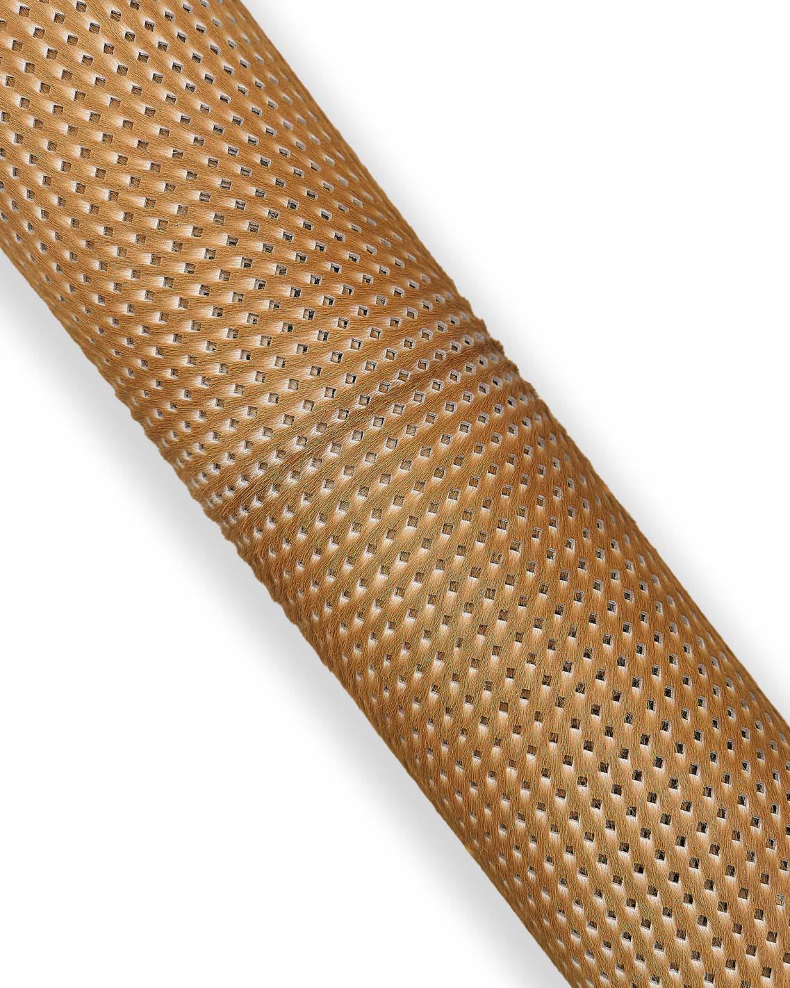 Perforated Hair-on Leather, Genuine Italian ponyskin Leather Hide, Tan Laser Leather for Luxury Accessories B18114-CV La Garzarara